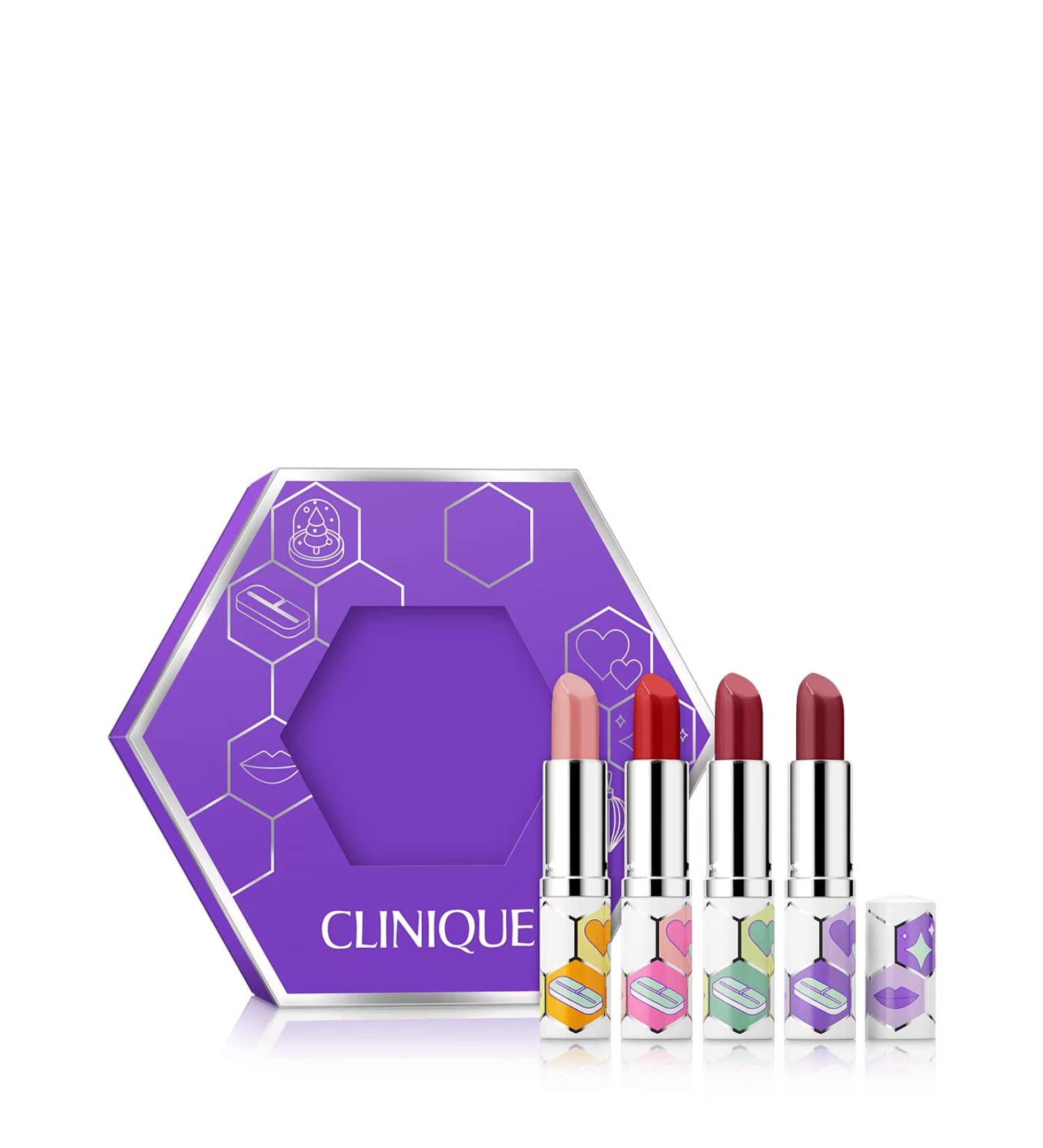 Clinique Pop Treats Lip Set (Nude Pop  Passion Pop  Love Pop  and Berry Pop)