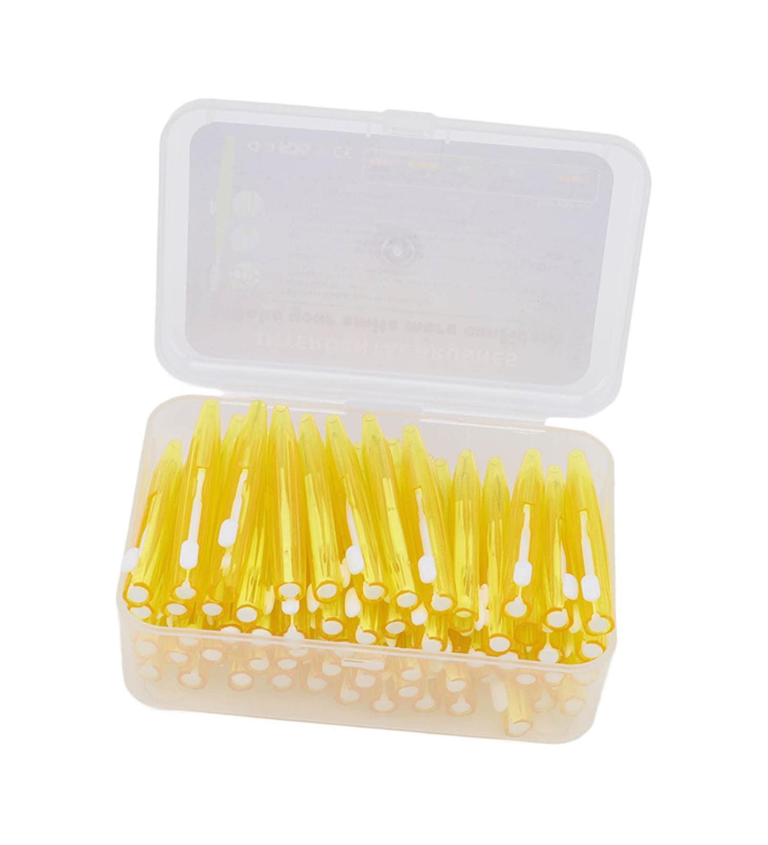 Braces Cleaner - 60 Interdental Brushes for Orthodontic Care | Slim Design with PP Handle - Yellow - Buy Online on GoSupps.com