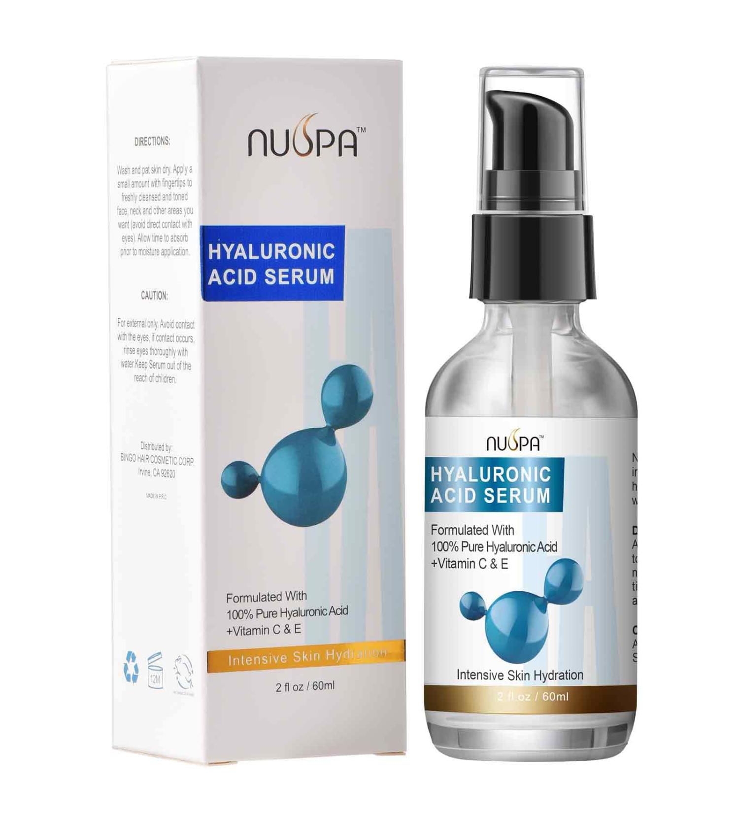 100% Pure Hyaluronic Acid Serum with Vitamin C & E - Hydrate Moisturize & Plump Skin | Anti-Aging Face Neck & Body Serum - 2 Oz - Buy Online on GoSupps.com