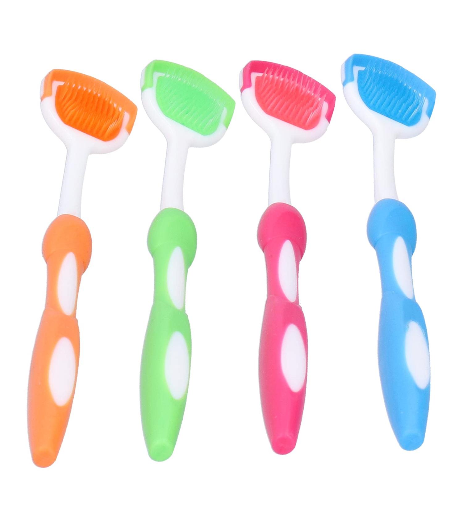 Premium Tongue Brush & Cleaner - 4-Part Tongue Scraper for Fresh Breath | Portable Oral Care Solution for Adults - Buy Online on GoSupps.com