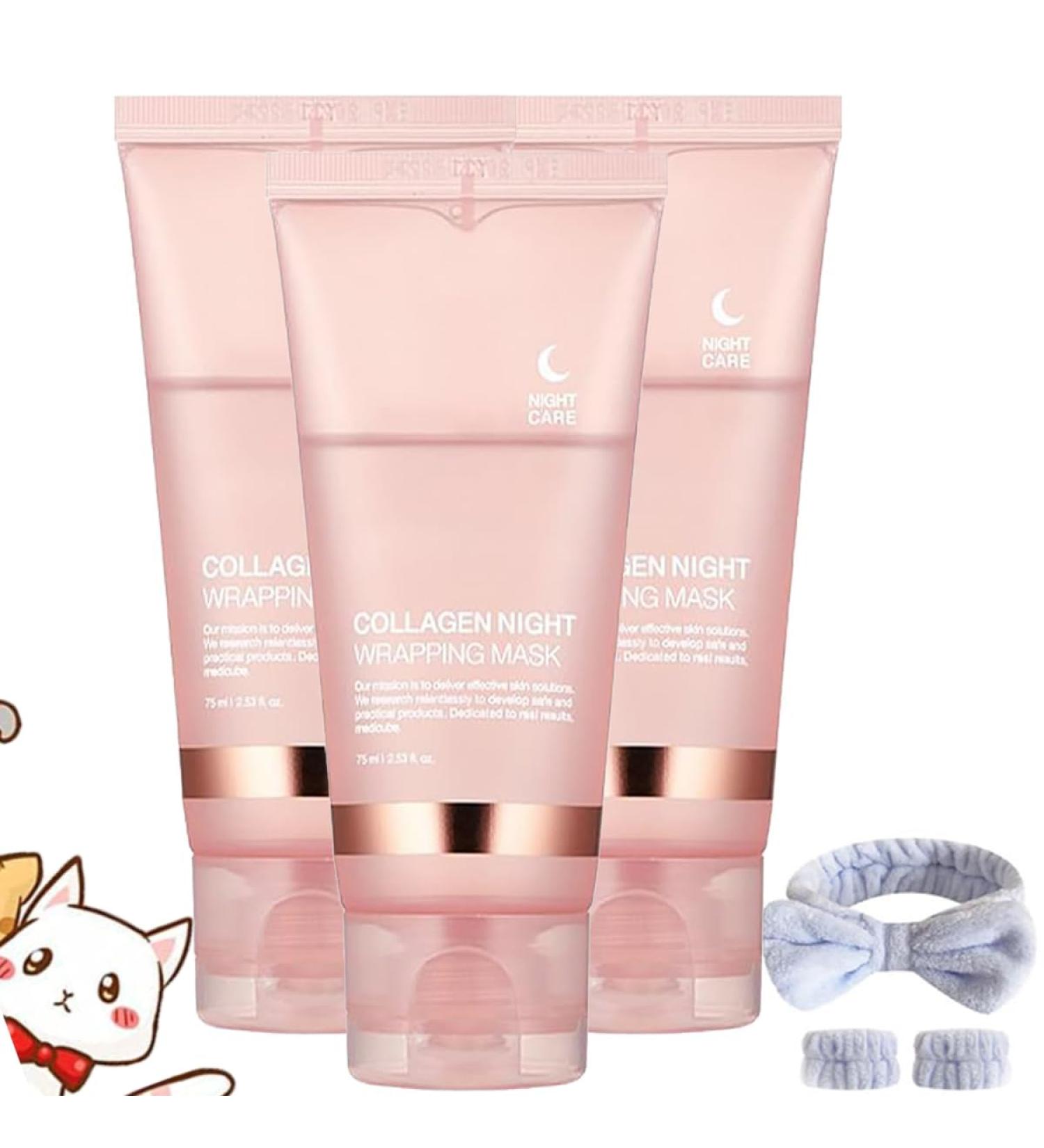 Collagen Overnight Wrapping Peel Off Facial Mask - Hydrating Reduces Fine Lines & Blackheads - International Shipping Available - Buy Online on GoSupps.com
