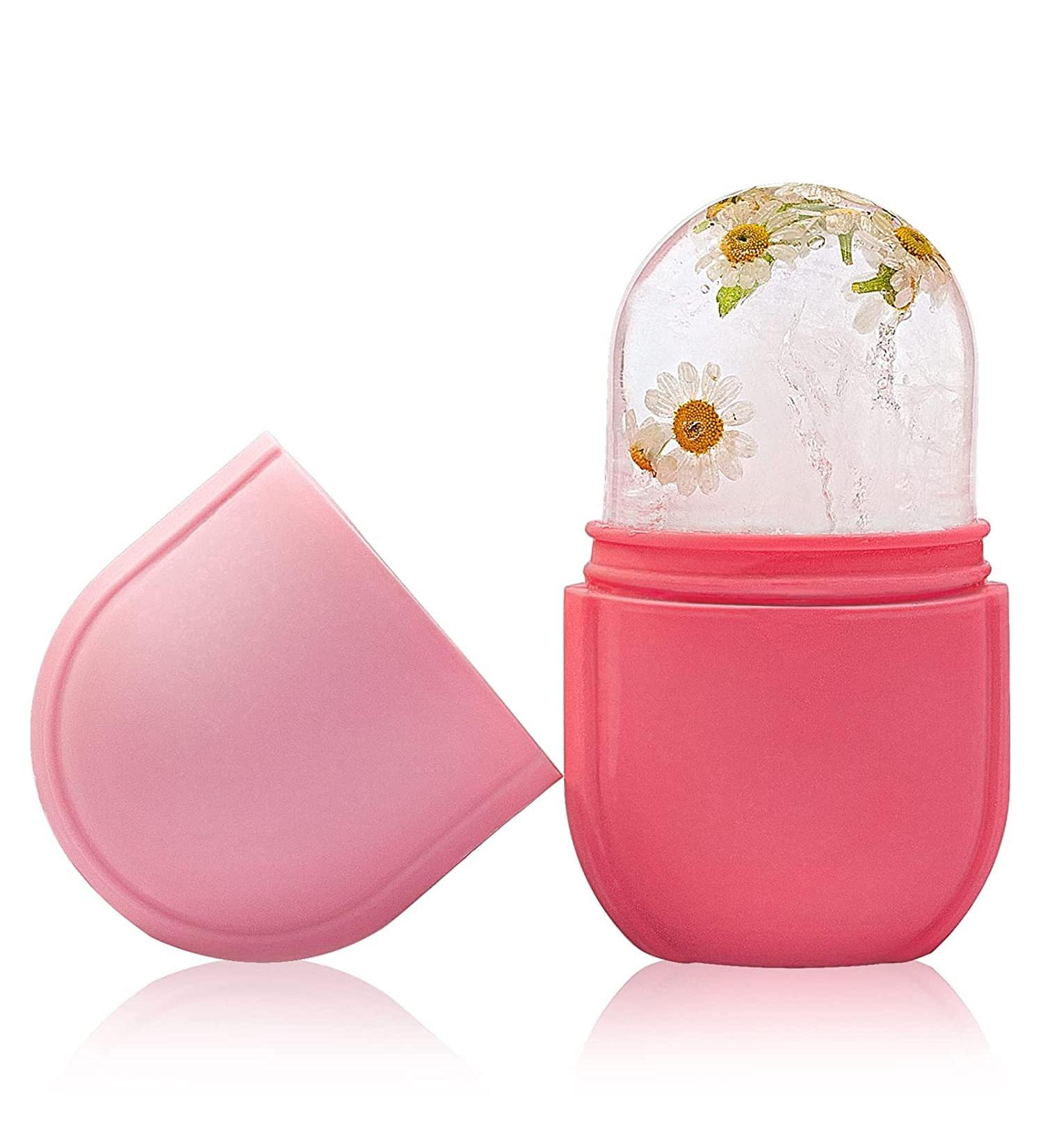 Ice Roller for Face - Gua Sha Massager for Eye Puffiness Relief | Anti-Aging Facial Skin Care Tool (Pink - Buy Online on GoSupps.com