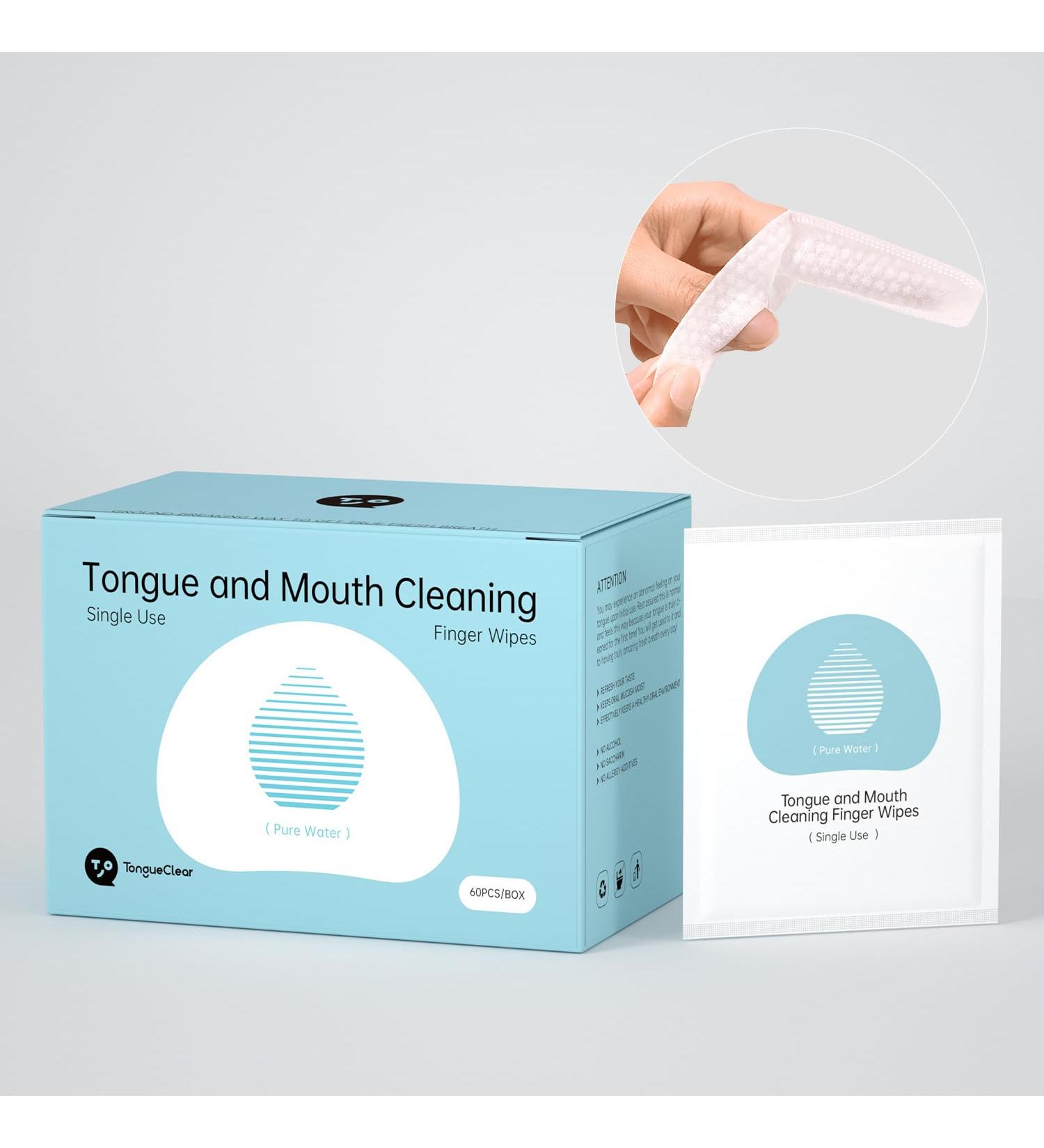 Unflavored Finger Teeth Wipes for Adults - 60pcs Oral Brush-Ups for Deep Cleaning Gum Care & Whitening - Buy Online on GoSupps.com