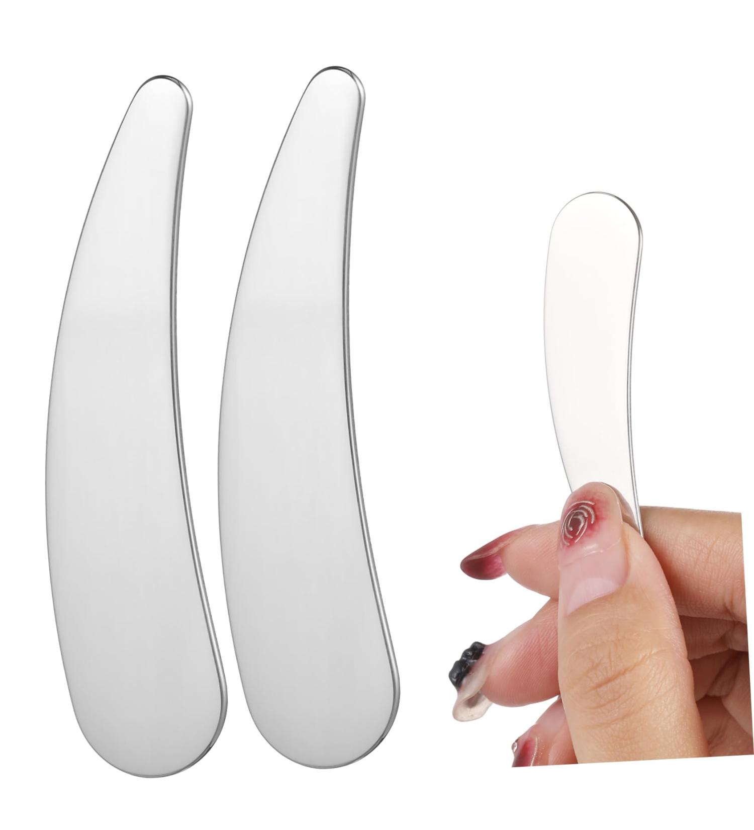 Outanaya 2pcs Cosmetic Spatula Face Cream Spatula Face Cream Scoop Make up Spatula Tool Esthetician Supplies Makeup Scoop Spatula Lotion Spatula Metal Makeup Spatula Eye Cream Spatula - Buy Online on GoSupps.com