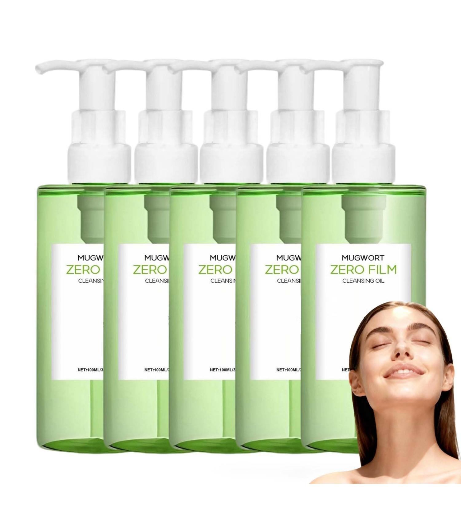  XUSHAOLUN Mugwort Zero Film Cleansing Oil Double Gentle Facial Cleansing Zero Film Oil-Based Makeup Remover Mugworth Serum Deep Cleansing Moisturizing Facial Cleanser (5CPS) - Buy Online on GoSupps.com