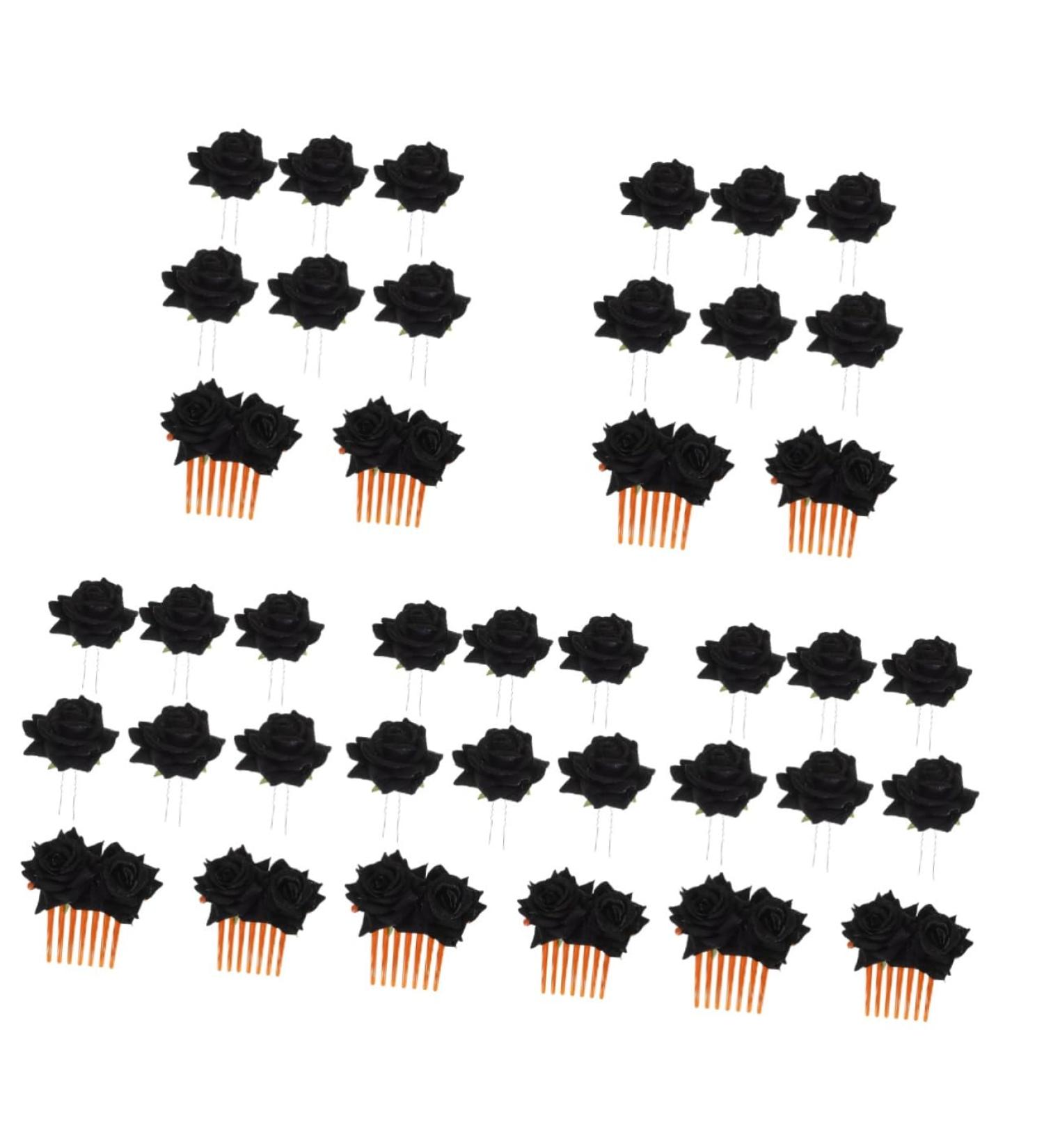 Beavorty 5 Sets Rose Hair Clip Hair Pins for Buns Bridal Wedding Black Rose Flower Hair Comb Rose Hair Comb Womens Barrettes for Hair Red Tiara Rose Hairpin Silk Cloth Miss Roses Safflower - Buy Online on GoSupps.com