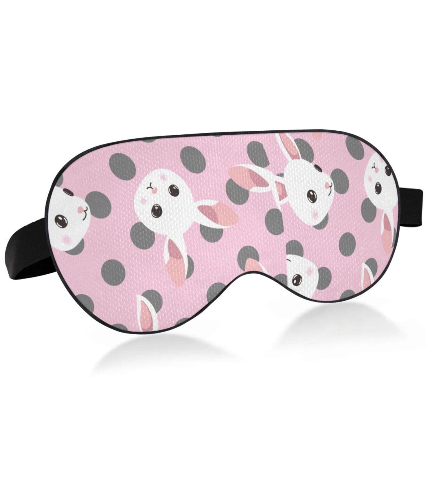 Haskirky Light Blocking Eye Mask | Breathable & Adjustable for Men and Women | Perfect for Travel, Yoga, Meditation | Deep Sleep Goodies | Pink Wave Dot Rab - Buy Online on GoSupps.com