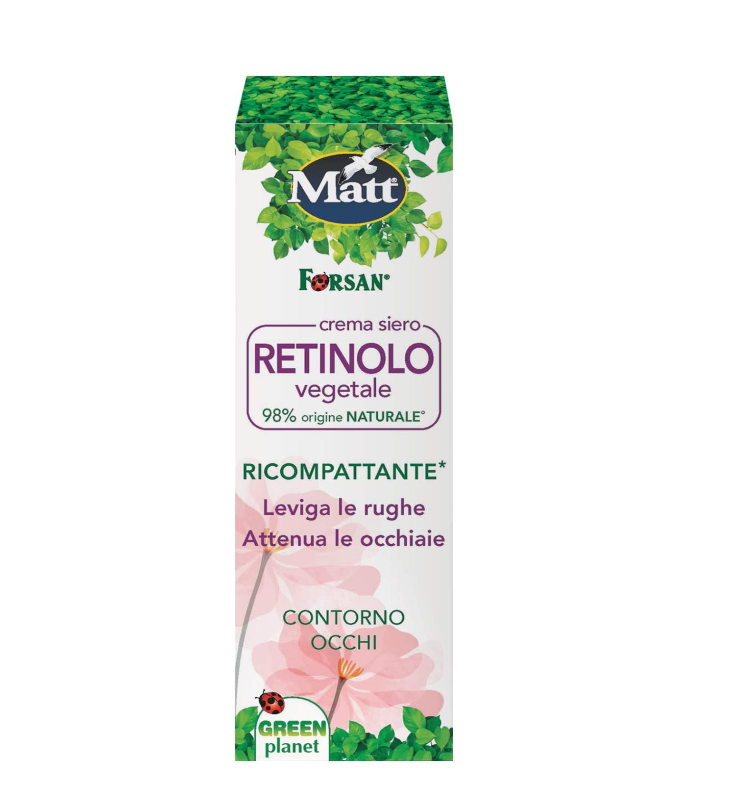 Matt Matt Veggie Retinol Eye Contour Serum Cream Recompacting Cream Smoothes Wrinkles and Reduces Dark Circles Gentle Cream Suitable for Normal and Sensitive Skin 30 ml