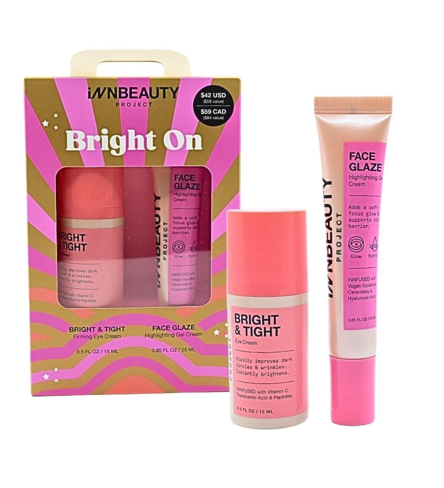 iNNBEAUTY PROJECT Bright On Face & Eye Cream Duo - Illuminating Skincare for Radiant Glow | Shop Internationally - Buy Online on GoSupps.com