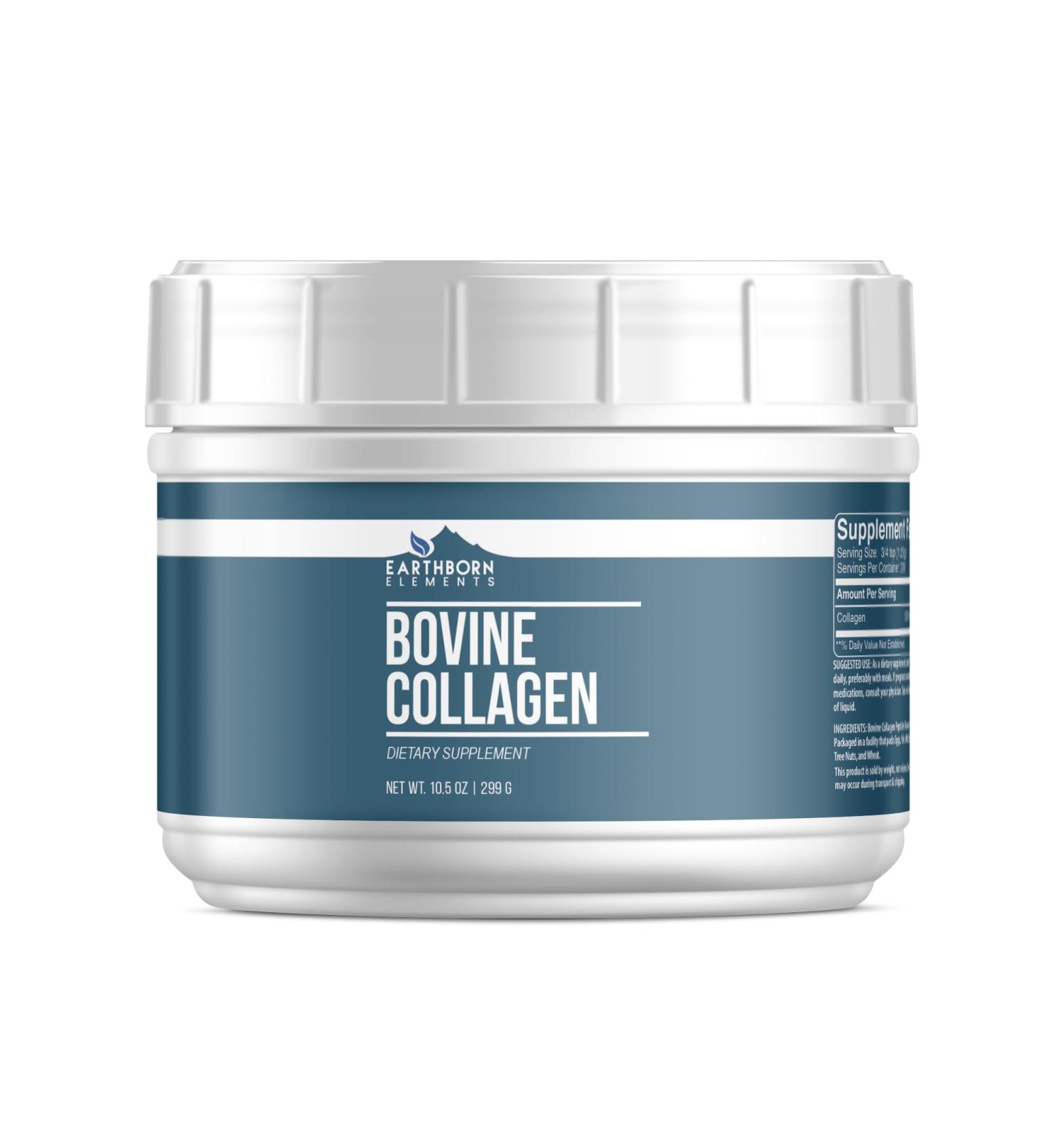 Earthborn Elements Bovine Collagen Peptides Powder 10.5 oz Pure & Undiluted Dietary Supplement 10.5 Ounce (Pack of 1)