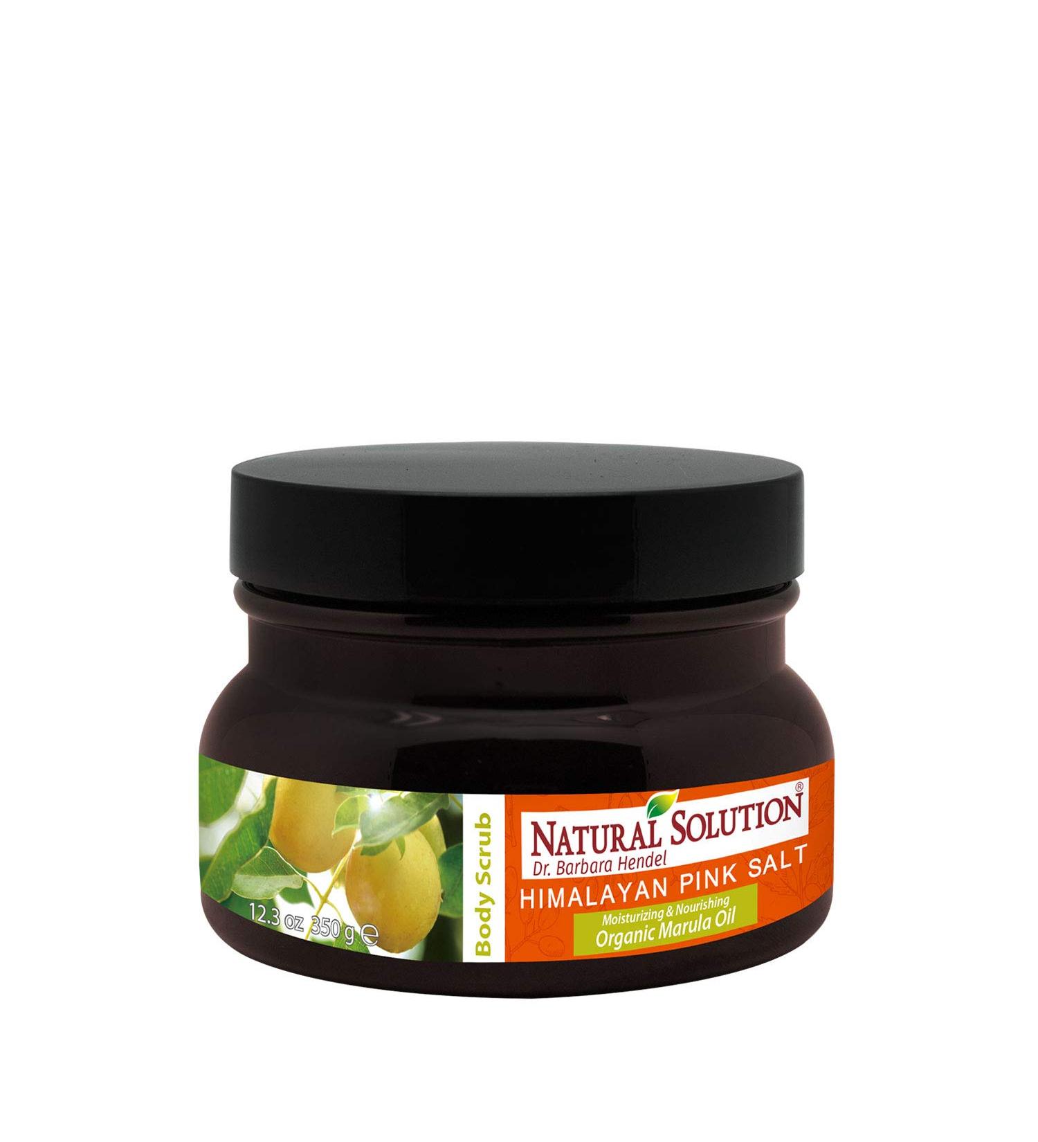 Natural Solution Himalayan Pink Salt Body Scrub with Organic Marula Essential Oil, Moisturizes and Nourishes Face and Skin, Gentle Exfoliation - 12.3 Oz - Buy Online on GoSupps.com