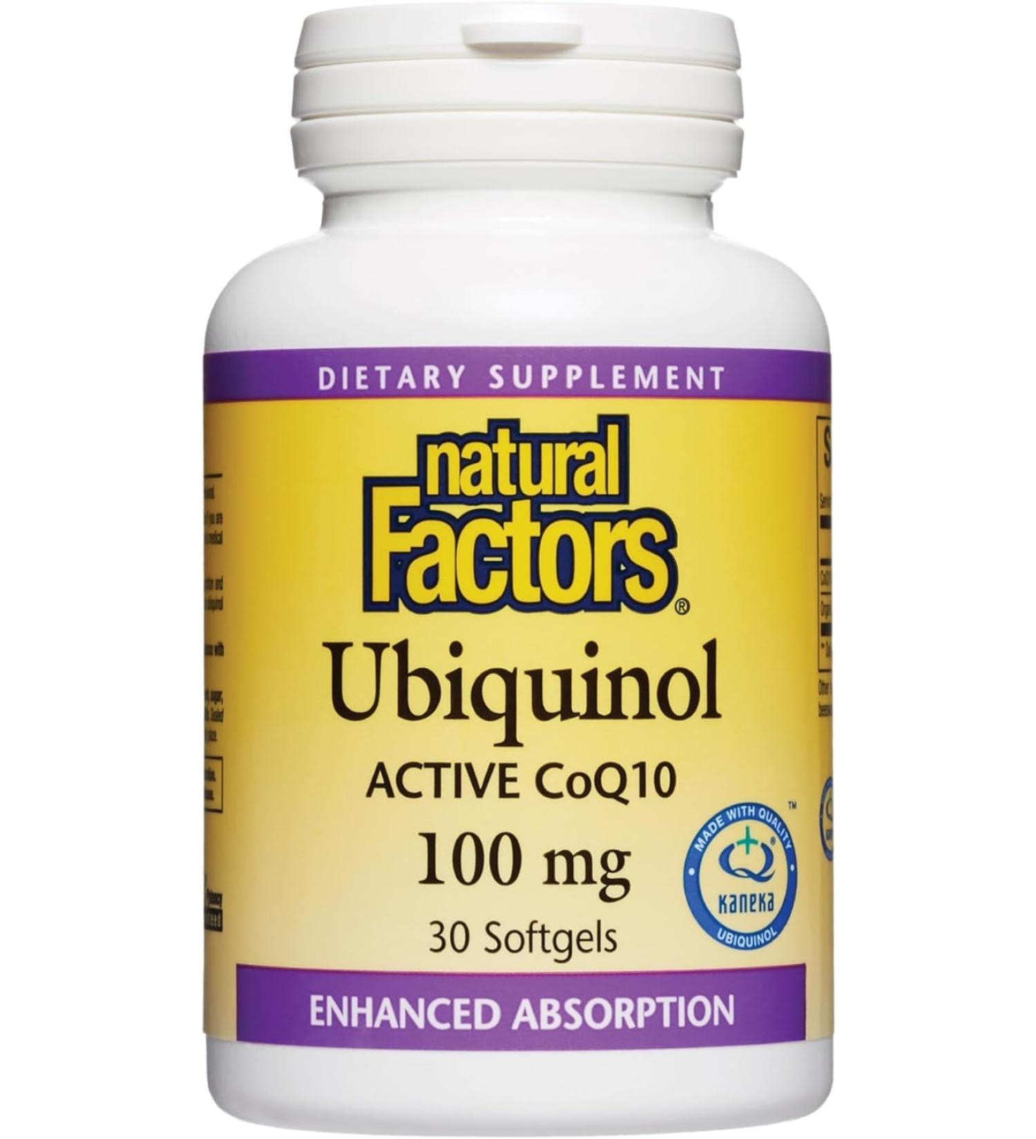 Buy Natural Factors Ubiquinol Active CoQ10 100 mg - High Absorption Energy & Heart Support Supplement - 30 Softgels - International Shipping Available - Buy Online on GoSupps.com