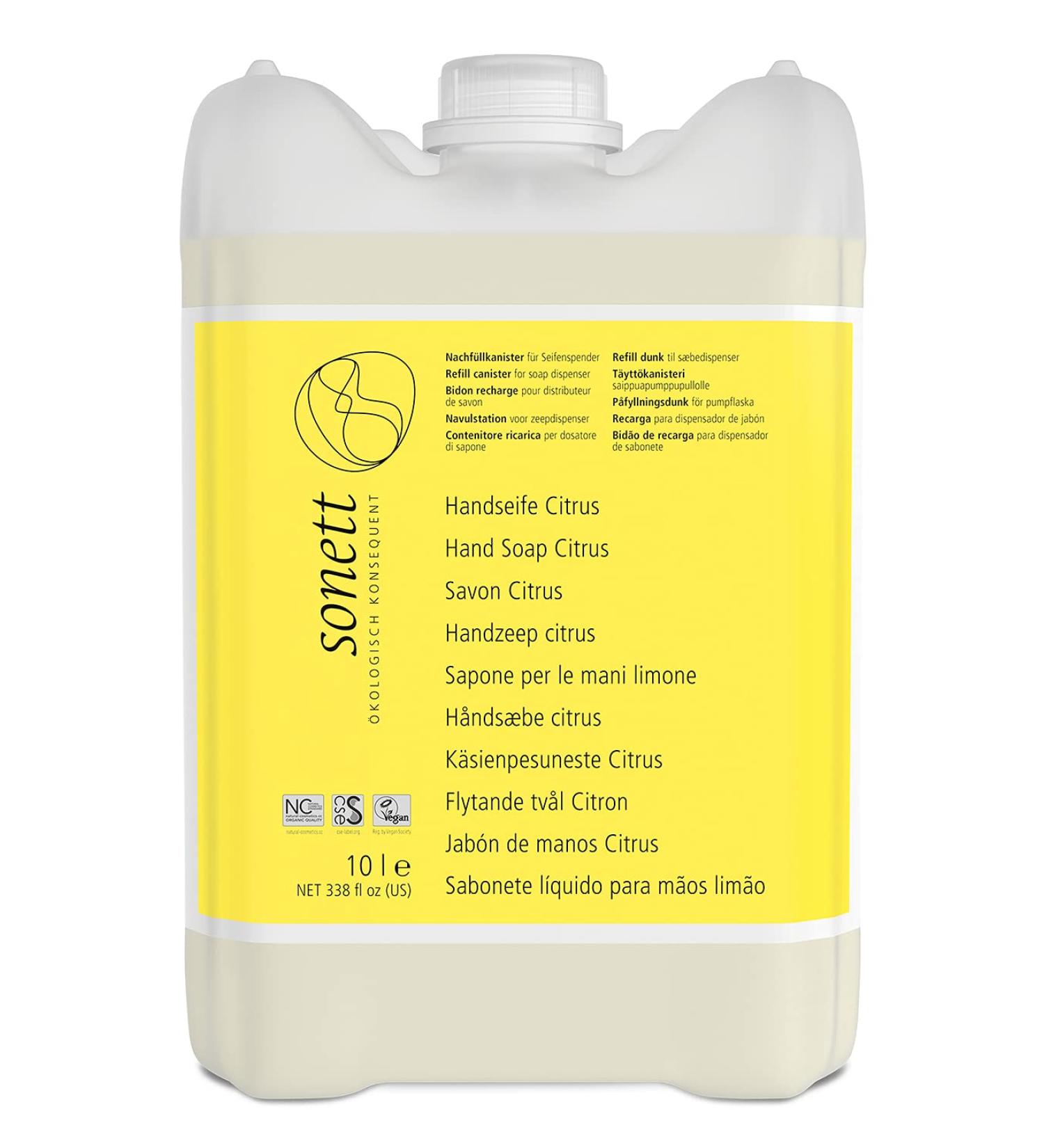 Sonett Hand Soap Citrus - 10 Liters (1 Pack) | Eco-Friendly Organic Hand Wash for International Shipping - Buy Online on GoSupps.com