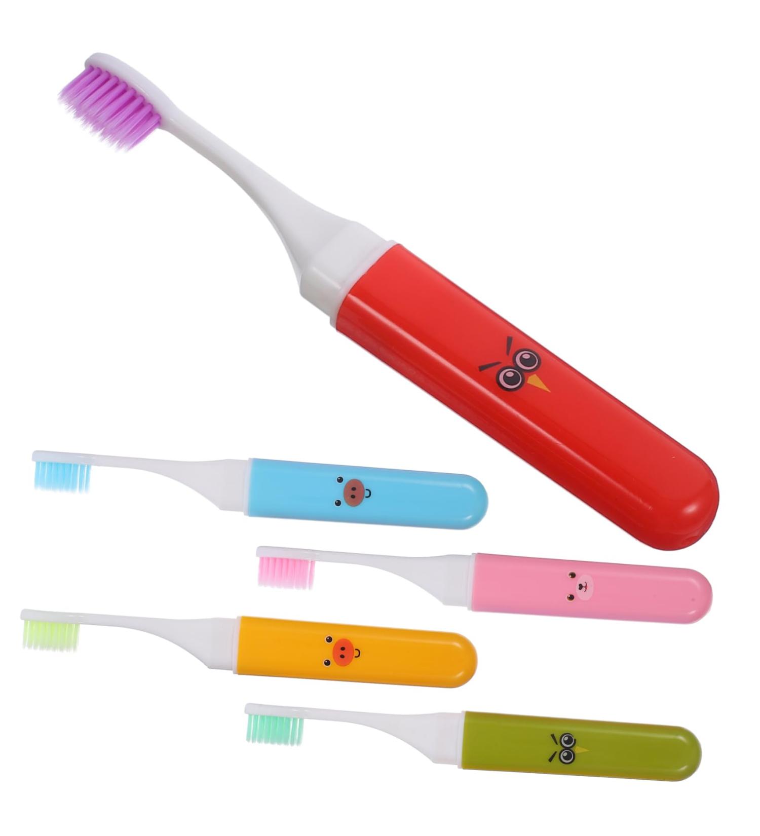 Beavorty Kids Folding Toothbrush Set - 5 Portable Travel Toothbrushes for Children - Buy Online on GoSupps.com