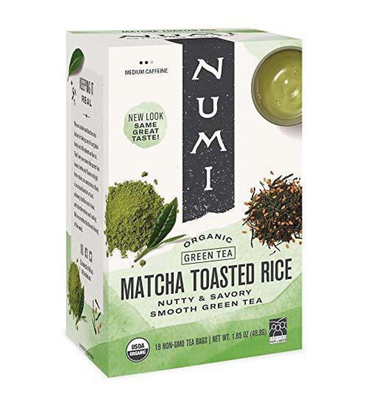 NUMI Certified Organic Matcha Toasted Rice Tea Bags 18/ Pack (sold as 2 packs/case)