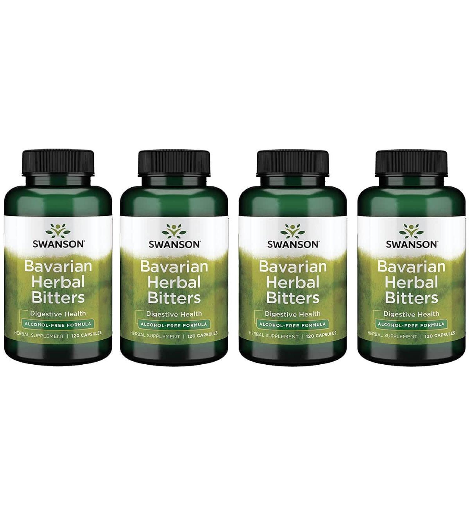 Swanson Bavarian Herbal Bitters 120 Caps 4 Pack - Premium Herbal Supplement - Buy Online on GoSupps.com