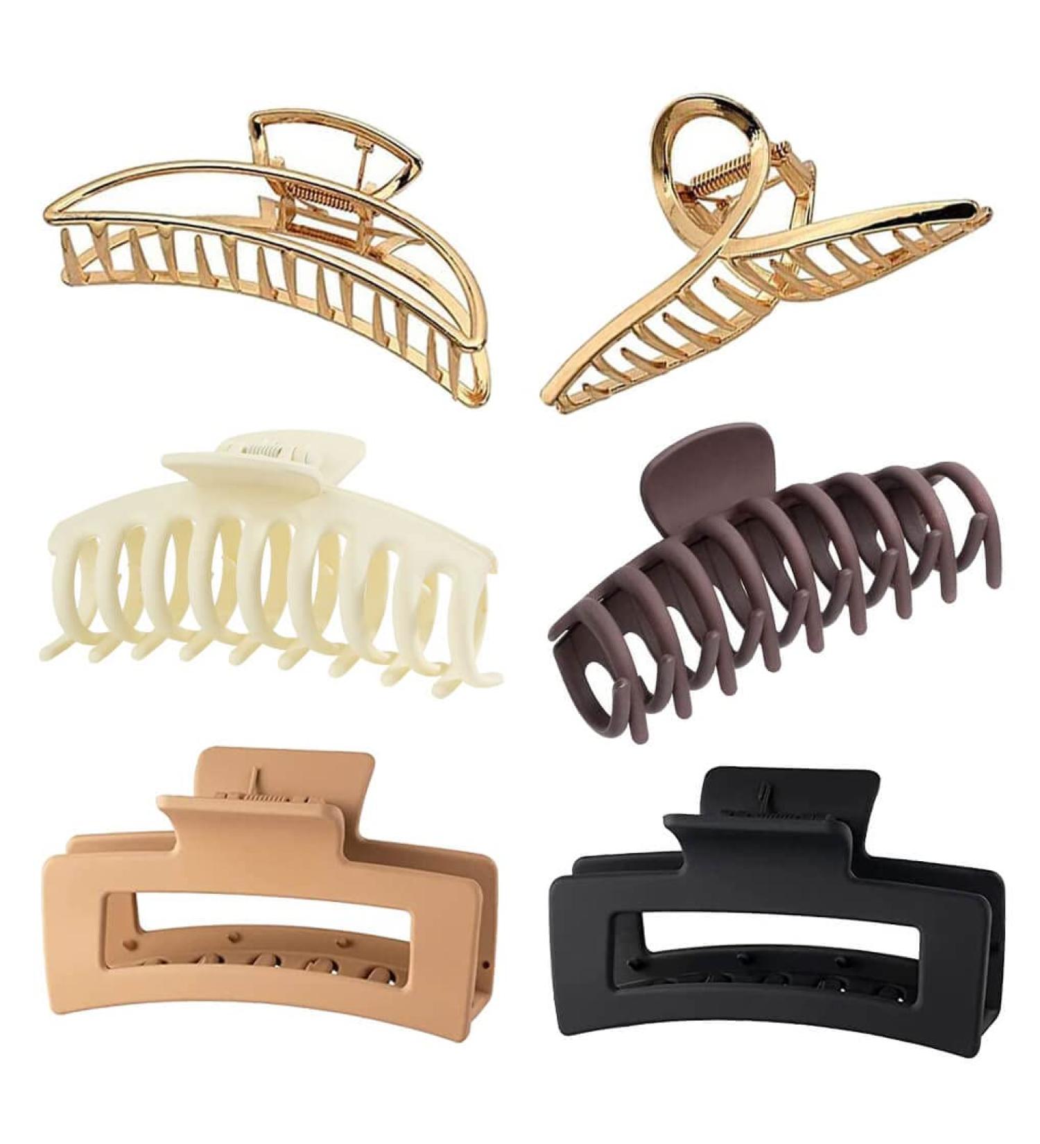 Large Hair Claw Clip for Women UpLook Big Hair Clips for Thick Hair Non-slip Strong Hold Hair Accessories for Women 6 Pack (6-Pack Multi-Color A) - Buy Online on GoSupps.com