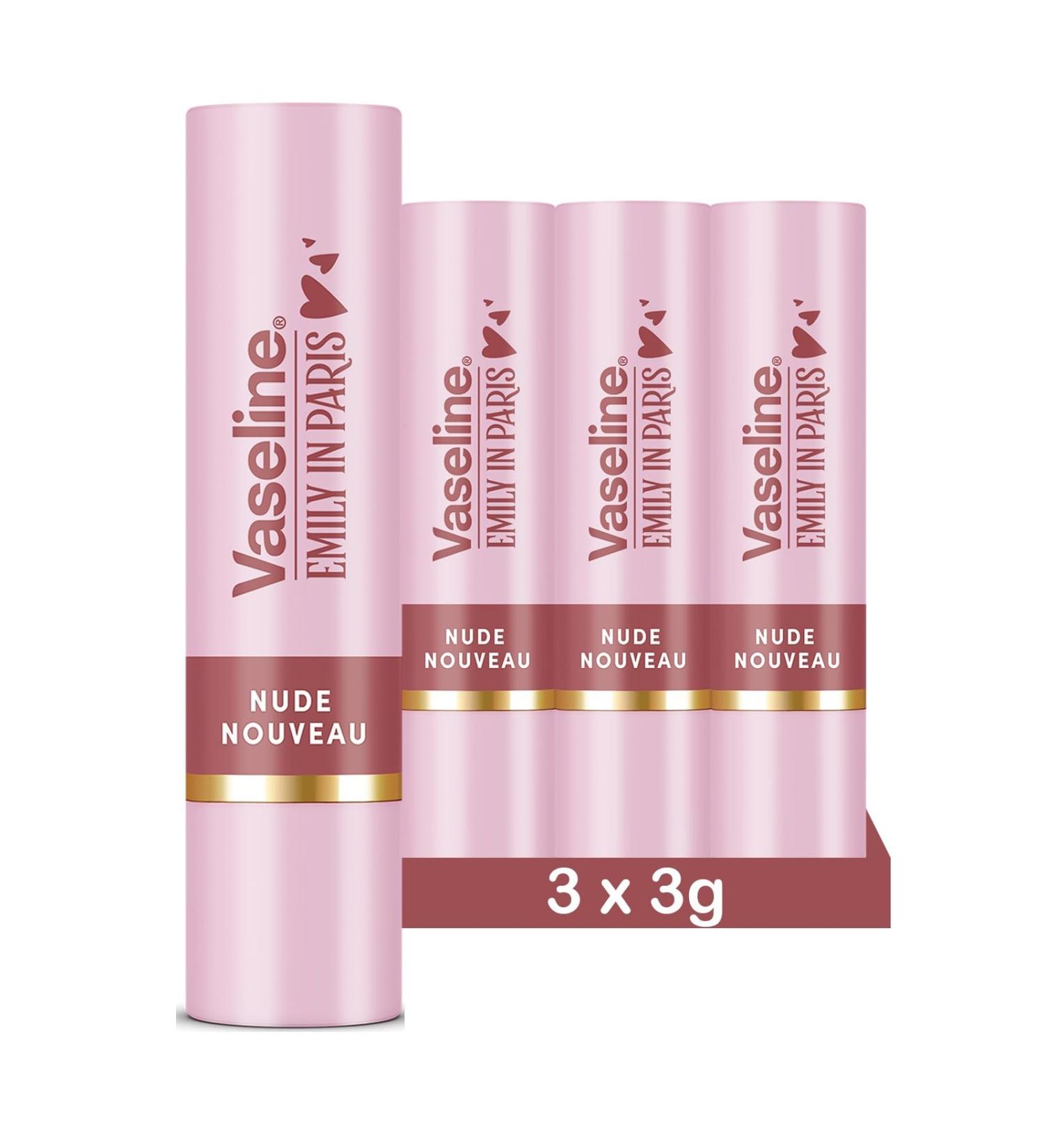  Vaseline Vaseline x Emily in Paris Nude Nouveau | Moisturizing Lip Balm | Limited Edition | (3-pack Nude Nouveau) - Buy Online on GoSupps.com