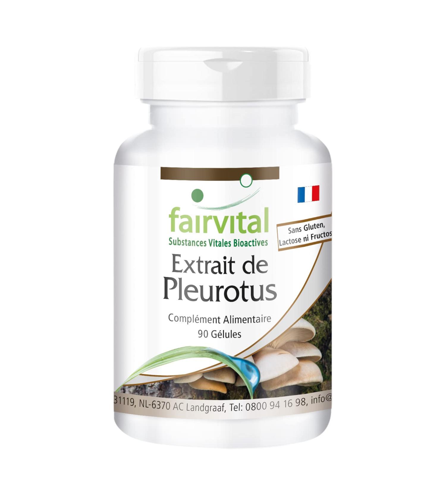 Fairvital | Oyster mushroom extract 500mg VEGAN - Highly dosed - 90 capsules - mushroom extract standardized to polysaccharides 30% - Buy Online on GoSupps.com