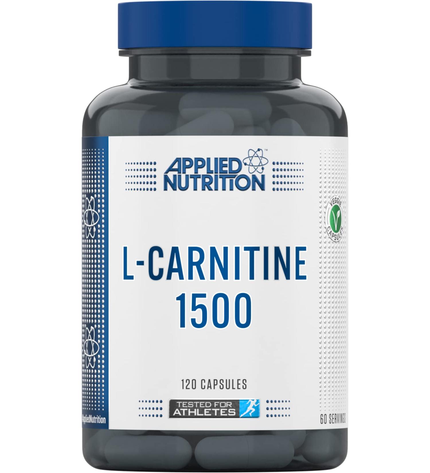 Applied Nutrition L-Carnitine 1500mg - Premium L-Tartrate Supplement for Energy Boost & Weight Management (120 Capsules) - Buy Online on GoSupps.com