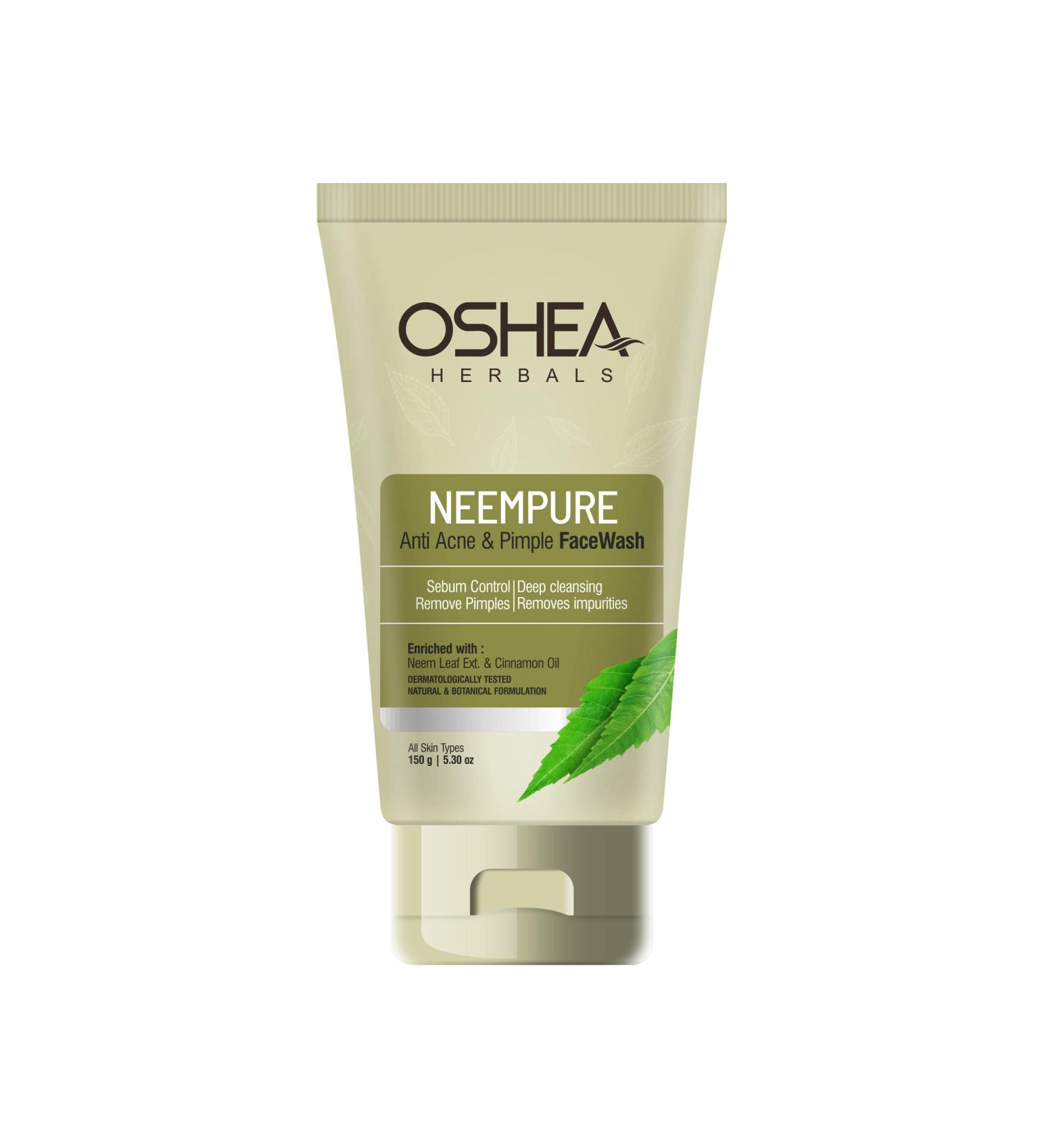 Oshea Neempure Anti Acne & Pimple Face Wash - 120g | Best Anti-Acne Solution for Clear Skin | Worldwide Shipping - Buy Online on GoSupps.com