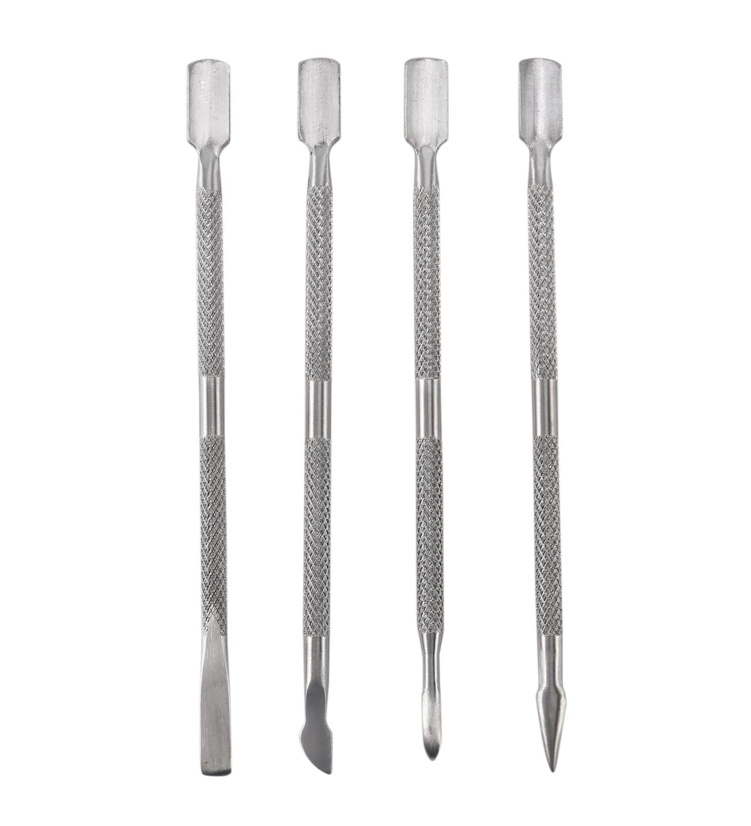 Bassulouda 1 Set of 4 Nail Polish Removal Tool UV Gel Manicure Cuticle Cutter (4 Pieces Silver) - Buy Online on GoSupps.com