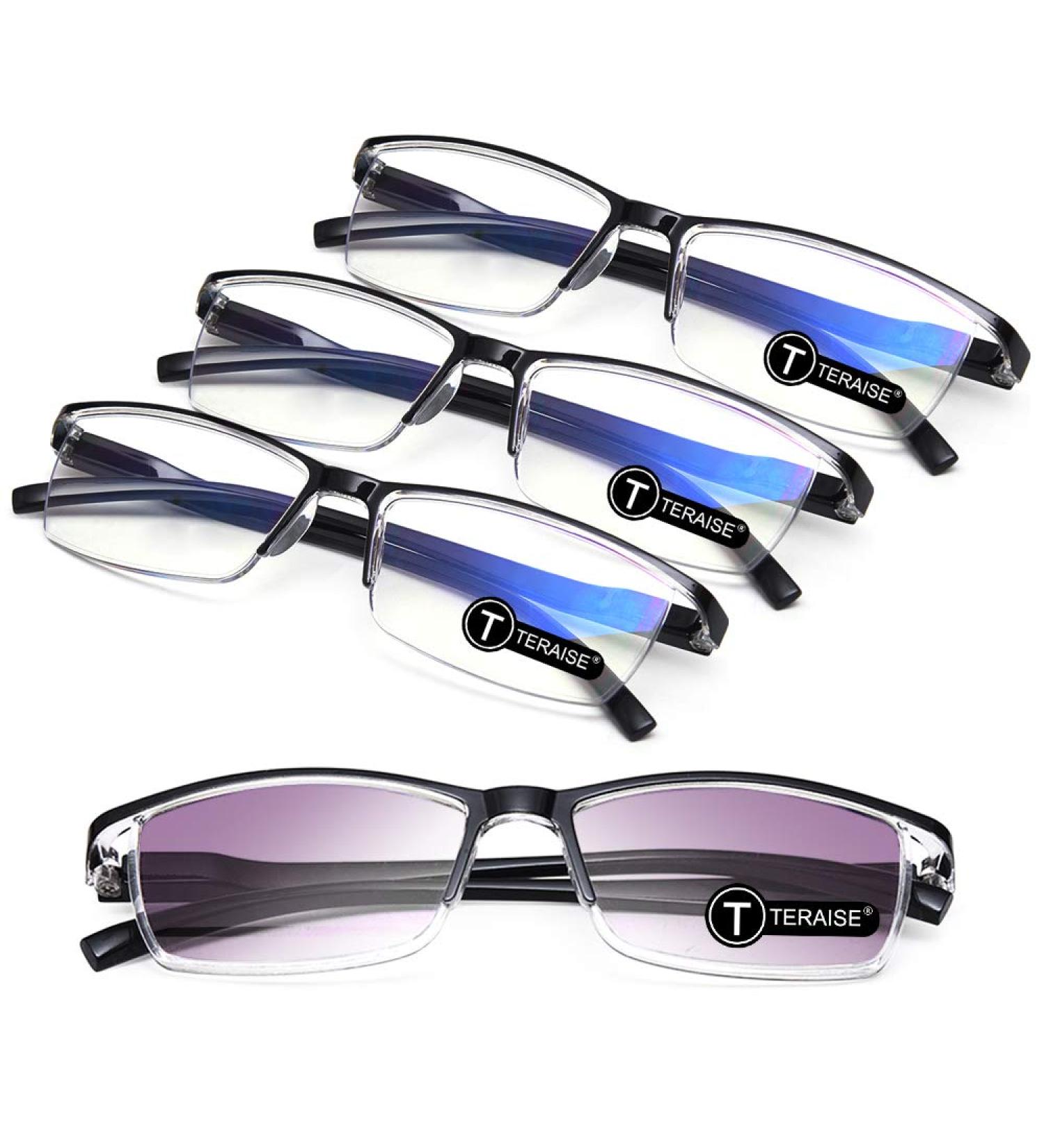 Buy Teraise Anti-Blue Light Reading Glasses for Men & Women - 2.5x Comfort Fit Fashionable Computer Glasses with Feather Hinge - International Shipping Available - Buy Online on GoSupps.com