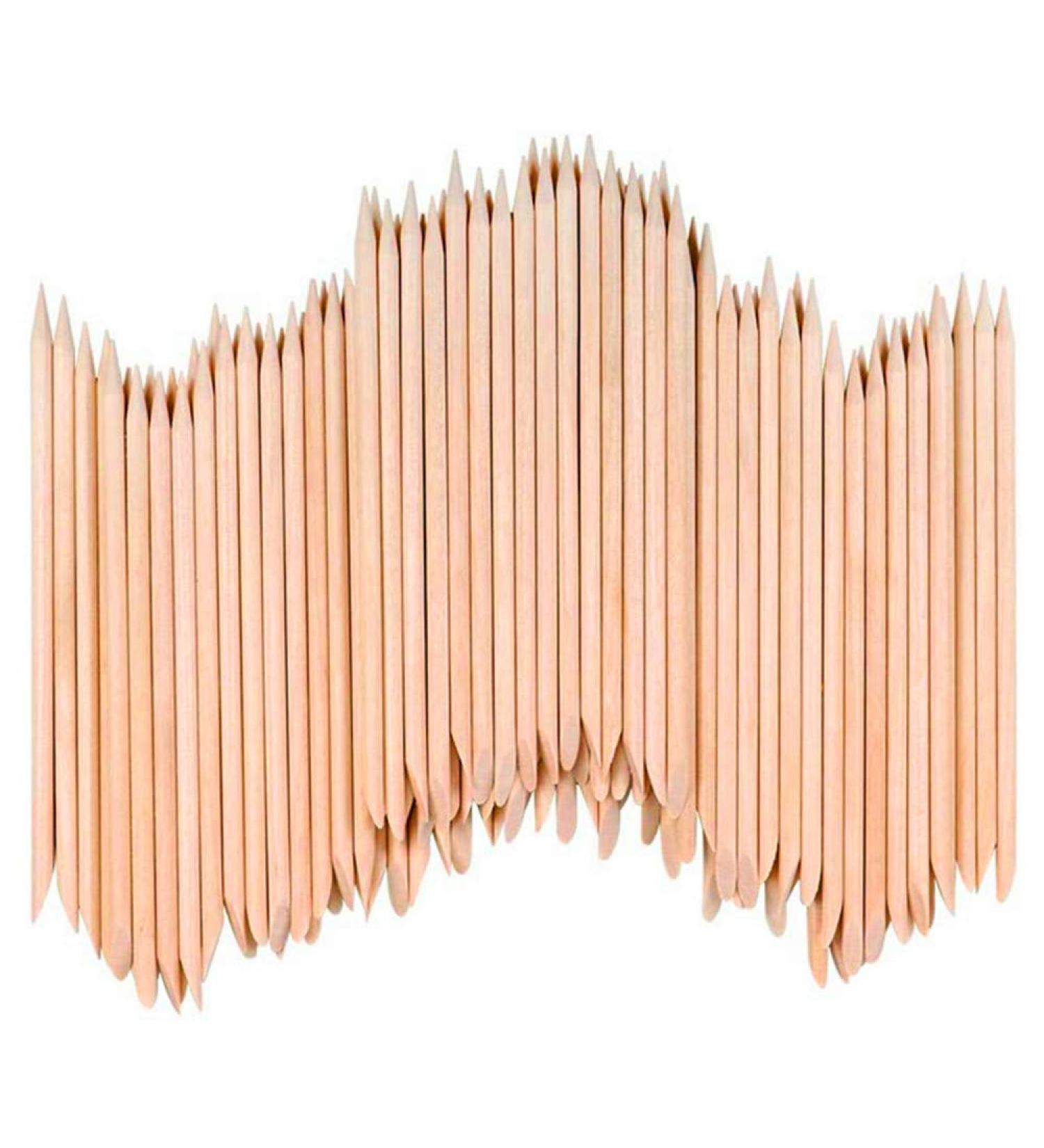 300Pcs Orange Wooden Nail Sticks - Double Sided Cuticle Pusher & Picking Tools for Pedicure & Manicure - 11.5cm Length - Pack of 1 - Buy Online on GoSupps.com