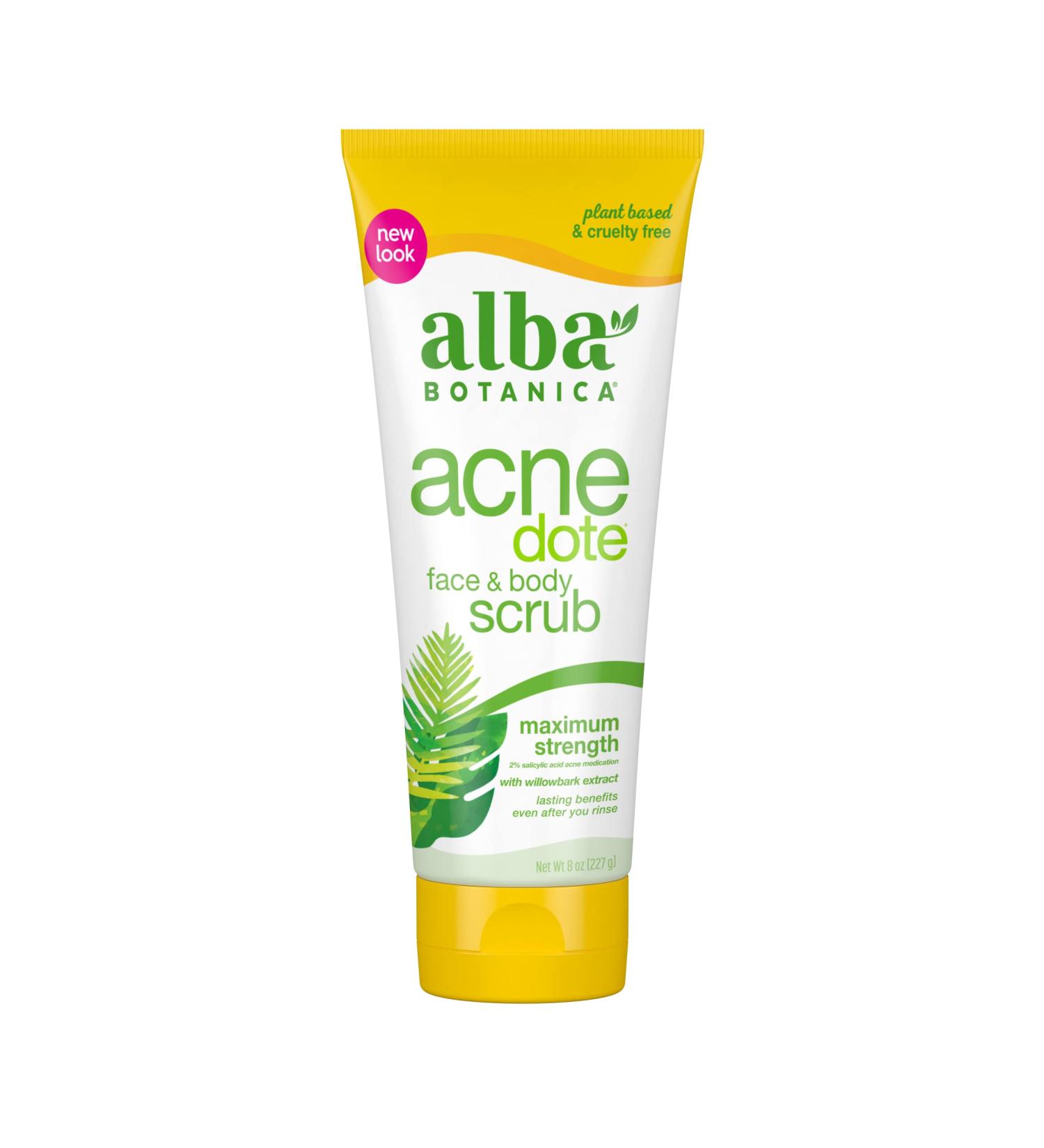 Alba Botanica Acnedote Maximum Strength Face & Body Scrub 8 Oz - Clear Skin Solution - Buy Online on GoSupps.com