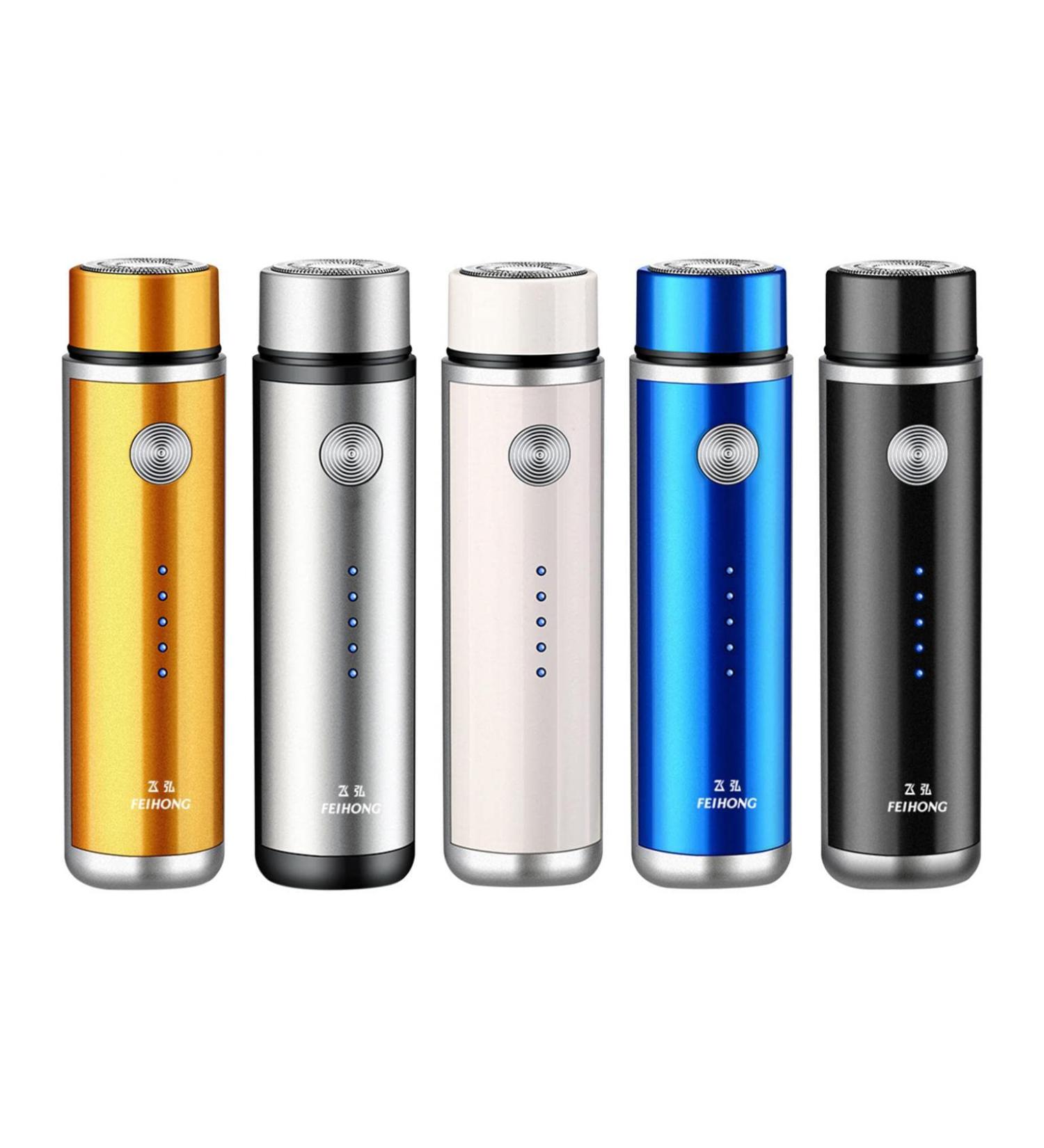 Mini Electric Razor for Men - Portable USB Rechargeable Waterproof Shaver & Beard Trimmer - Compact Wet/Dry Rotary Shaver for Travel (Silver - Buy Online on GoSupps.com