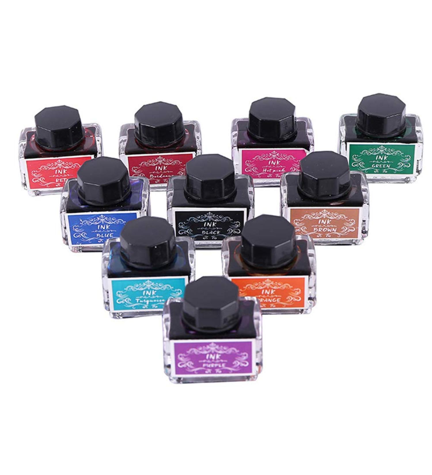 ZZKOKO Calligraphy Pen Ink Set - 10 Colors, Non-Carbon, 15ml Bottles - Buy Online on GoSupps.com