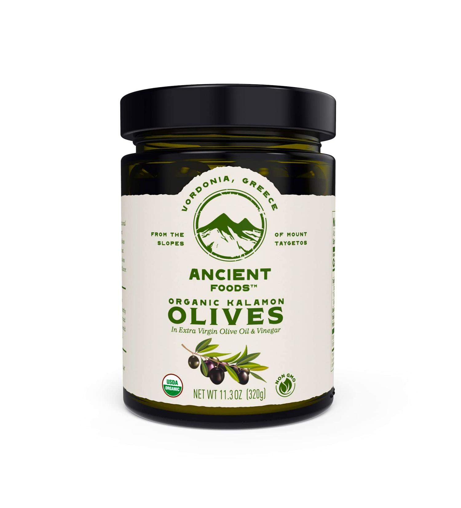 Organic Kalamon Olives in Extra Virgin Olive Oil - Greek Mountain Olives (11.3oz) - Buy Online on GoSupps.com