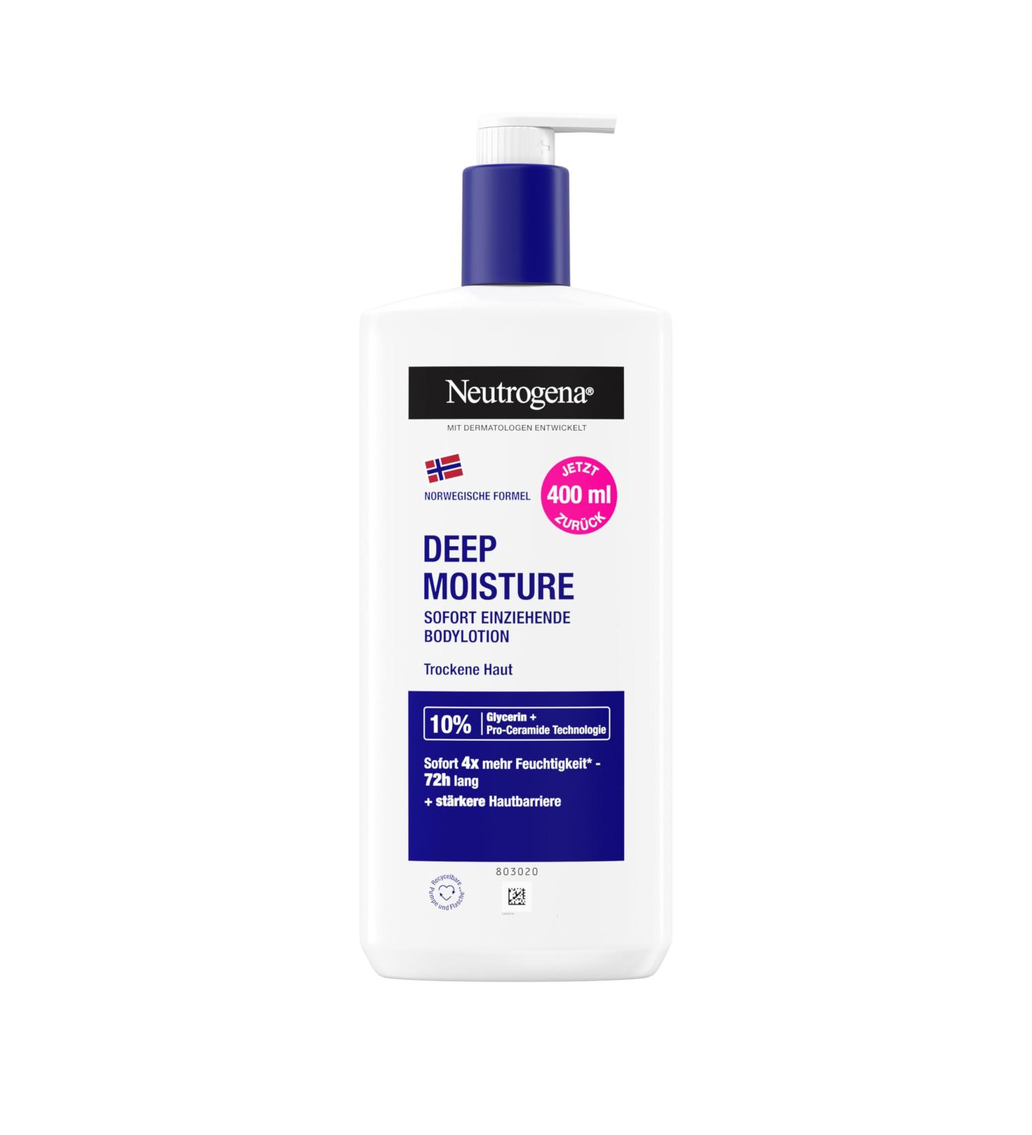 Kenvue Germany Neutrogena Norwegian Formula Deep Moisture instantly absorbed body lotion 400 ml for more moisture for dry skin 400 ml