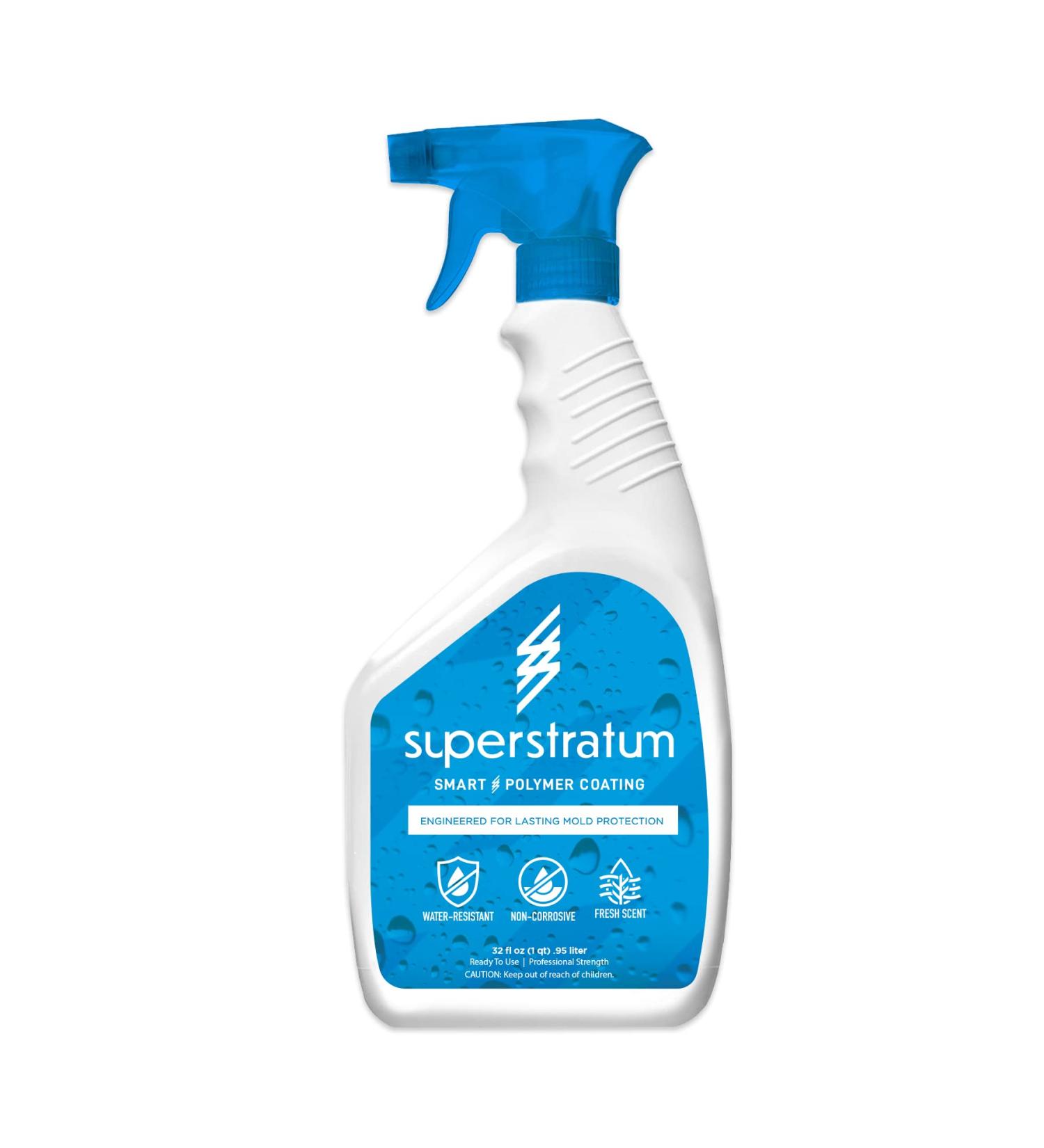 Superstratum Smart Polymer Coating | Long-lasting Mold and Mildew Resistance | 32oz | 10 Weeks Shower Protection | 2 Years Siding | For Wood, Stone, Fabric, Concrete, Stucco - Buy Online on GoSupps.com