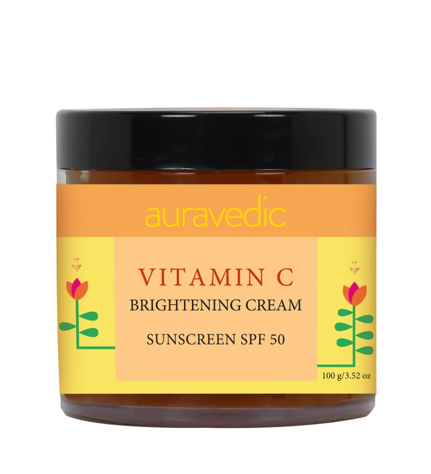 Vitamin C Face Cream with SPF 50 | Revive Dull Skin & Reduce Sun Damage | Organic Argan & Avocado Oil Moisturizer | Hydrating Sunscreen | 3.53 Oz (100g - Buy Online on GoSupps.com