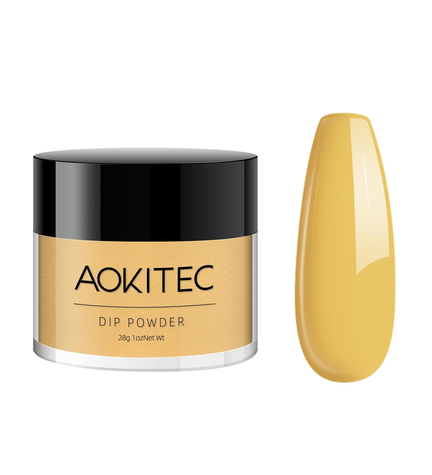 Aokitec 28g Dip Powder Lemon Yellow - Pro Collection French Manicure Kit for Salon-Quality Nails at Home | Long-Lasting & Odor-Free Nail Art Solution - Buy Online on GoSupps.com