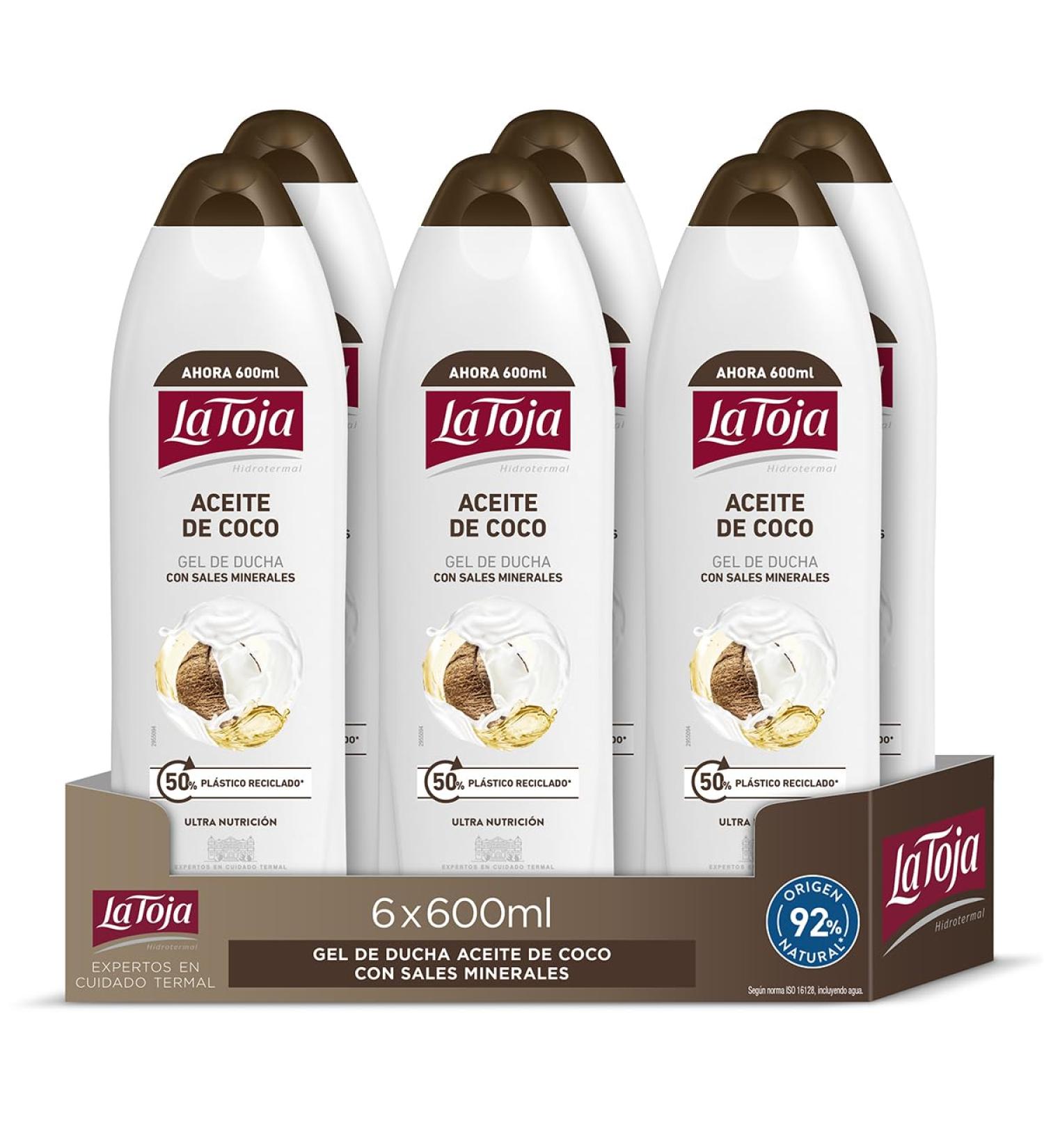 La Toja La Toja Coconut Oil Shower Gel 6 Pack 600ml (3600ml) Soft Skin Care and Full of Vitality Protects Against Dryness