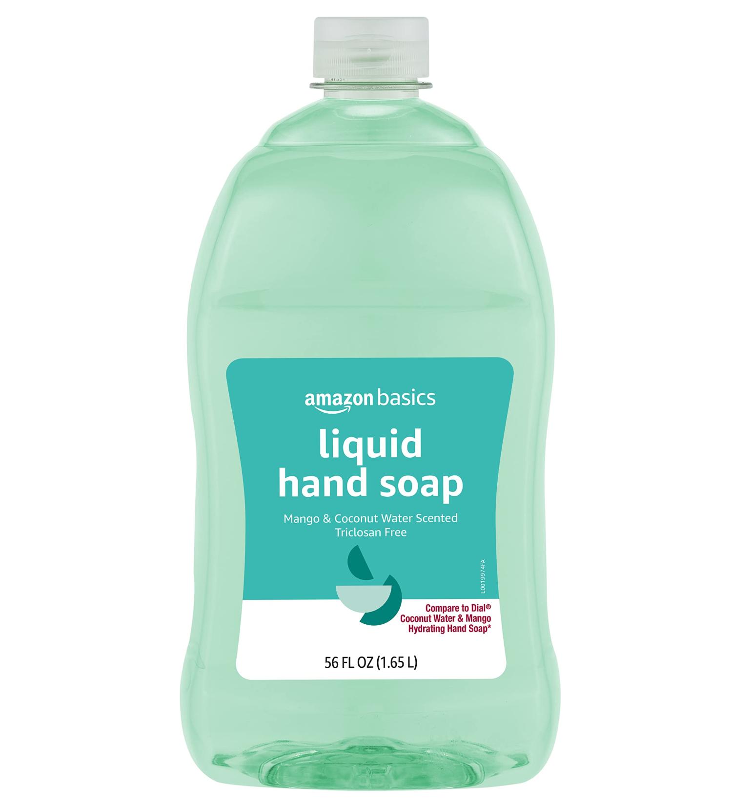 Amazon Basics Liquid Hand Soap Refill - Mango Coconut Water Scent, Triclosan-Free, 56oz - Buy Online on GoSupps.com
