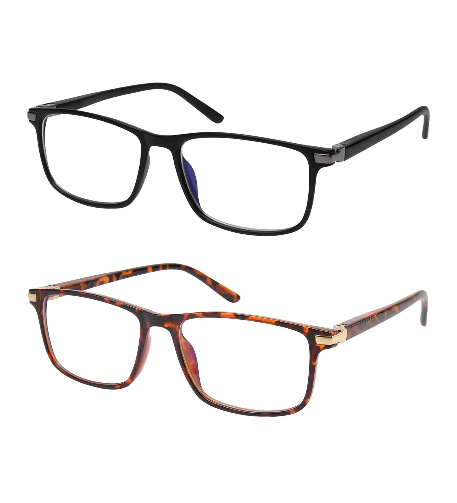 Vecien Blue Light Filter Glasses - Anti UV400 Computer & Gaming Glasses for Men & Women - Reflective Black/Brown Tortoise Style - Buy Online on GoSupps.com