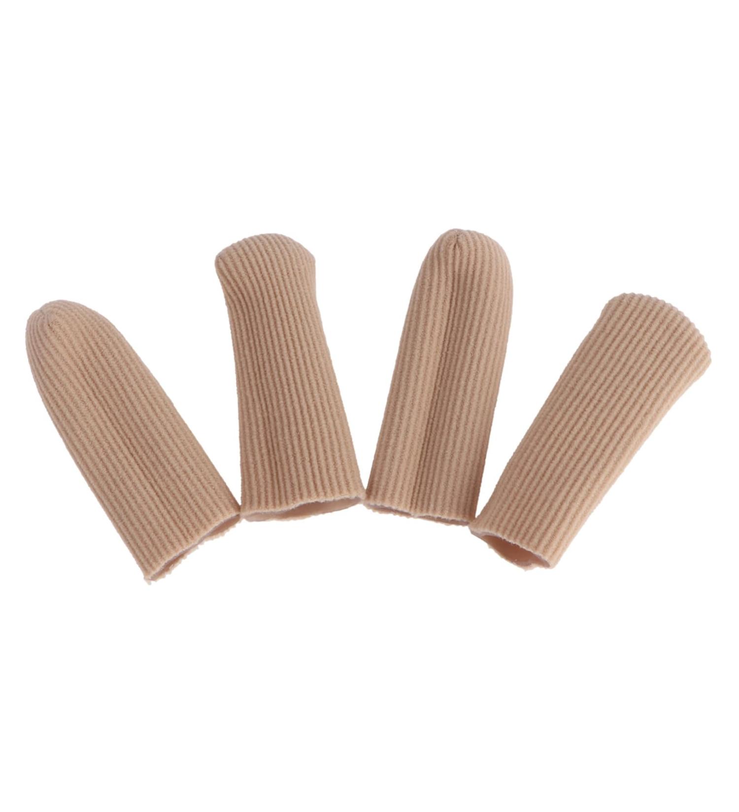 Healifty 2 Pairs Silicone Gel Finger Toe Sleeves Bunion Pads Caps Protectors | Nylon Guard Separator for Toe & Finger - Pearlescent - Buy Online on GoSupps.com