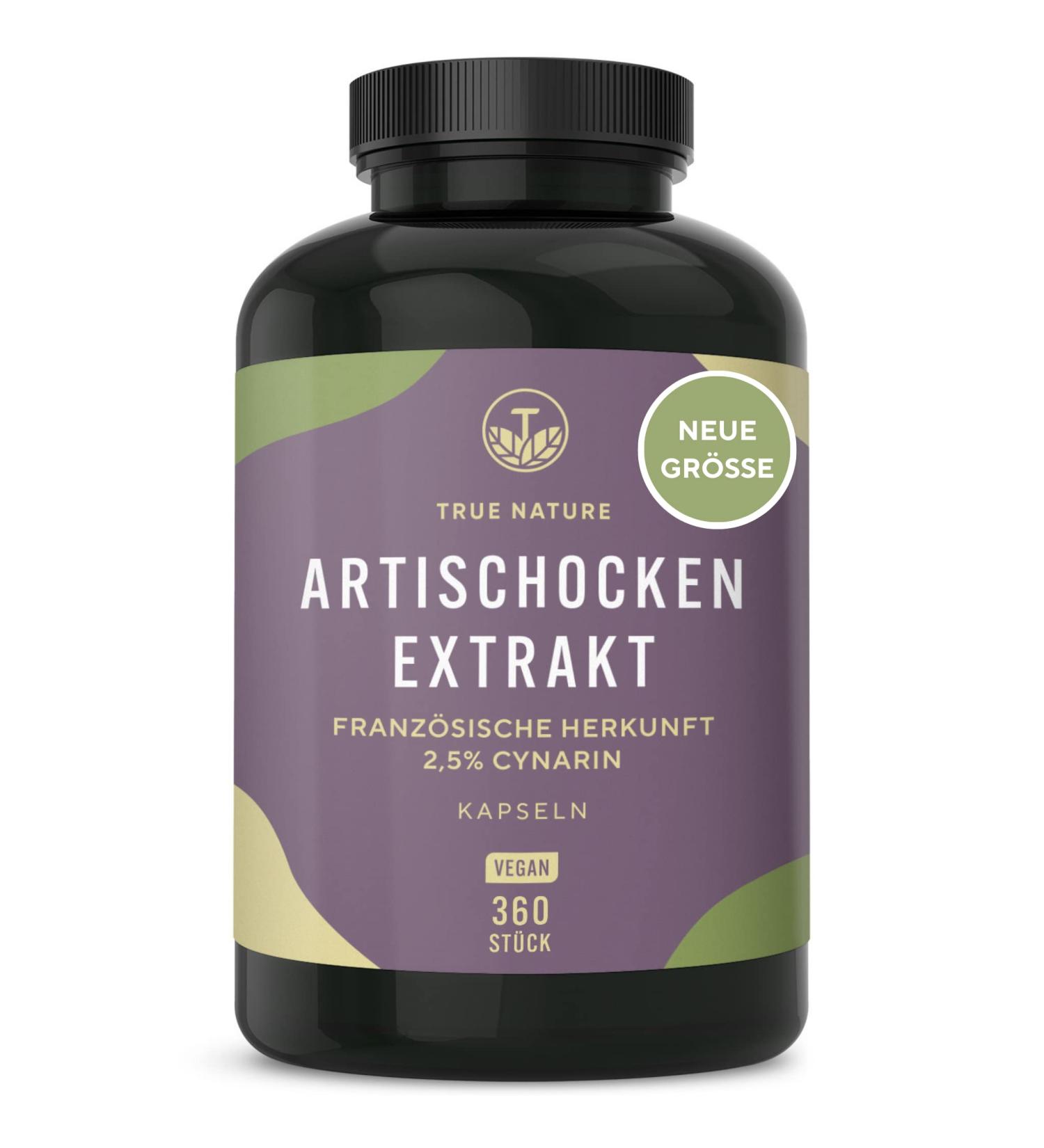 Artichoke Extract High Dose 360 Capsules - 2400mg (60mg Cynarin) - Vegan Lab Tested - 90 Days Supply - True Nature - Buy Online on GoSupps.com
