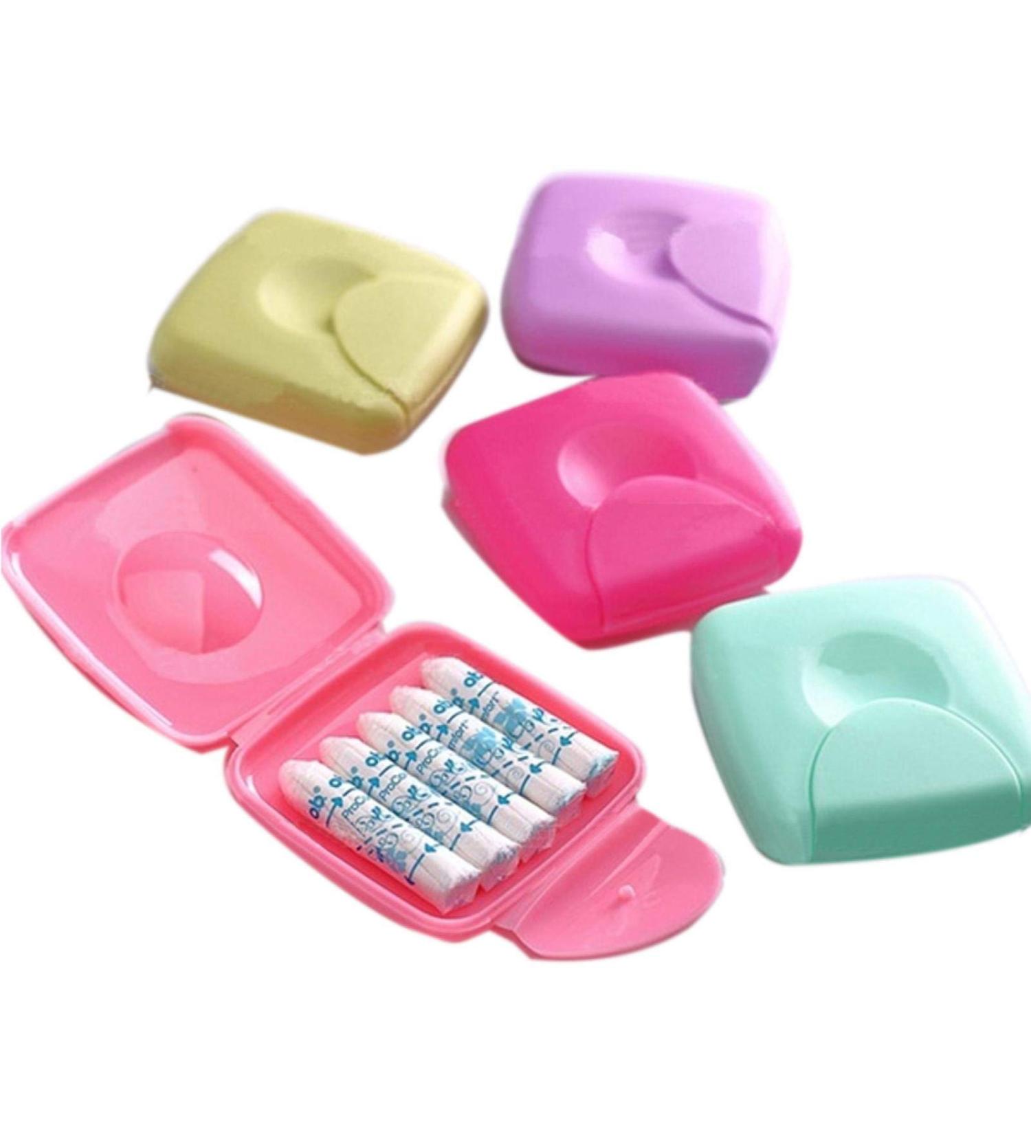 Movkzacv Long-Lived Tampons Storage Box - Lightweight Travel Mini Holder for Women - Random Color - 1 Piece - Buy Online on GoSupps.com