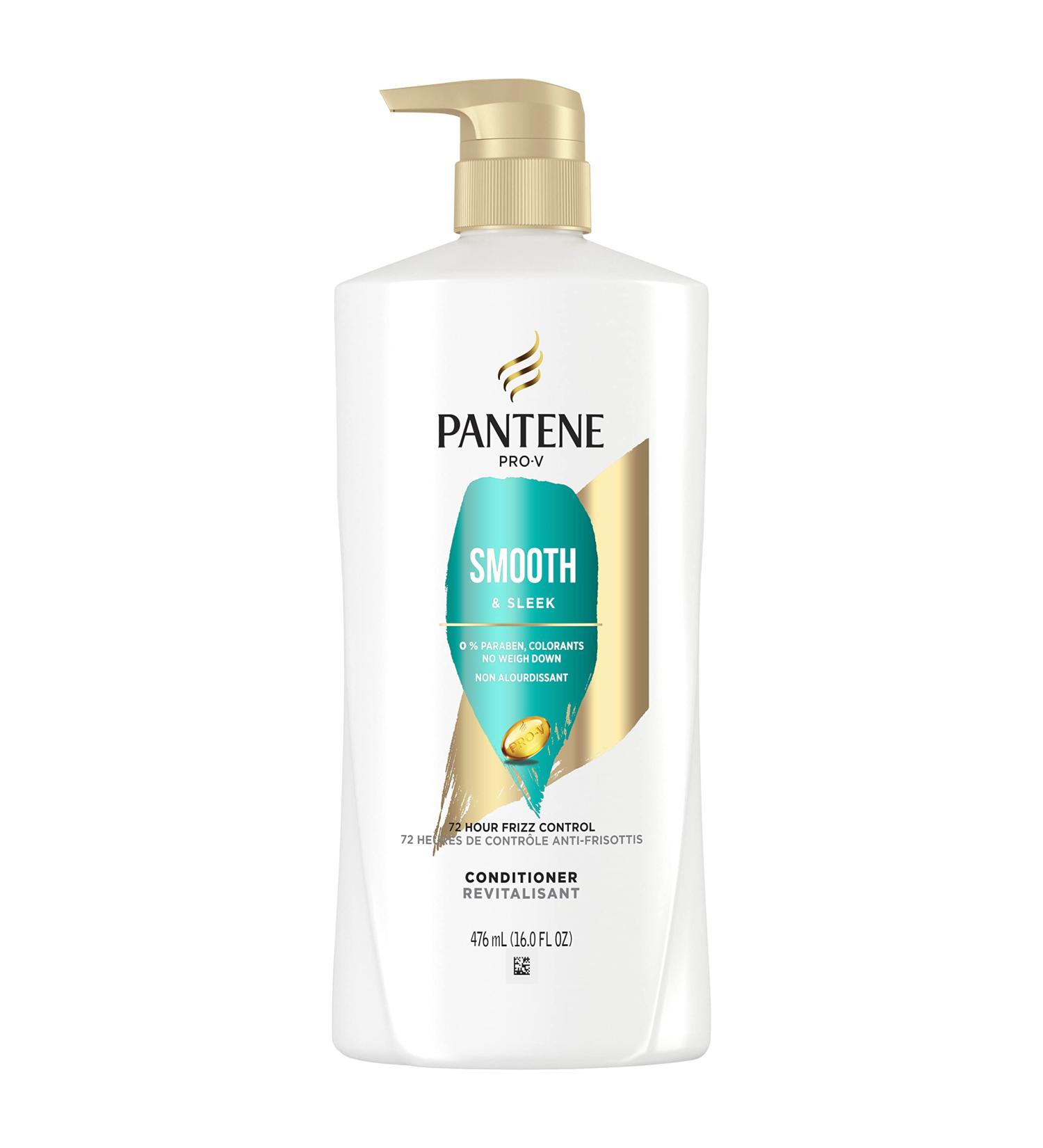 Pantene Conditioner with Frizz Control Smooth & Sleek Safe for Color-Treated Hair 476 mL Conditioner 476 ml (Pack of 1) - Buy Online on GoSupps.com