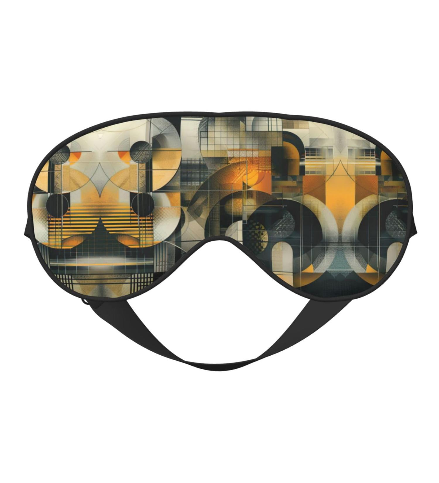 SSIMOO Abstract Geometric Sleep Mask - Adjustable Breathable & Fashionable Eye Mask for Comfort - Black | International Shipping Available - Buy Online on GoSupps.com