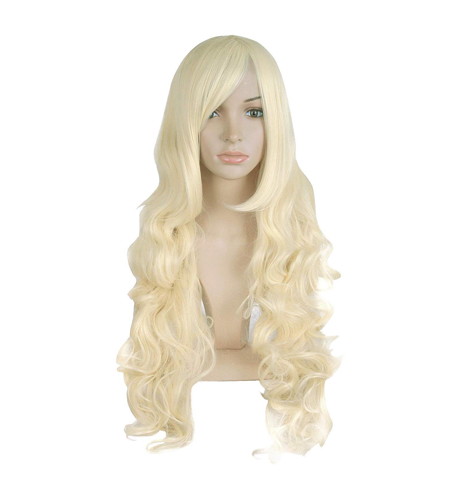 MapofBeauty 32 Long Light Blonde Spiral Curly Cosplay Wig | Perfect for Costumes & Parties - Buy Online on GoSupps.com