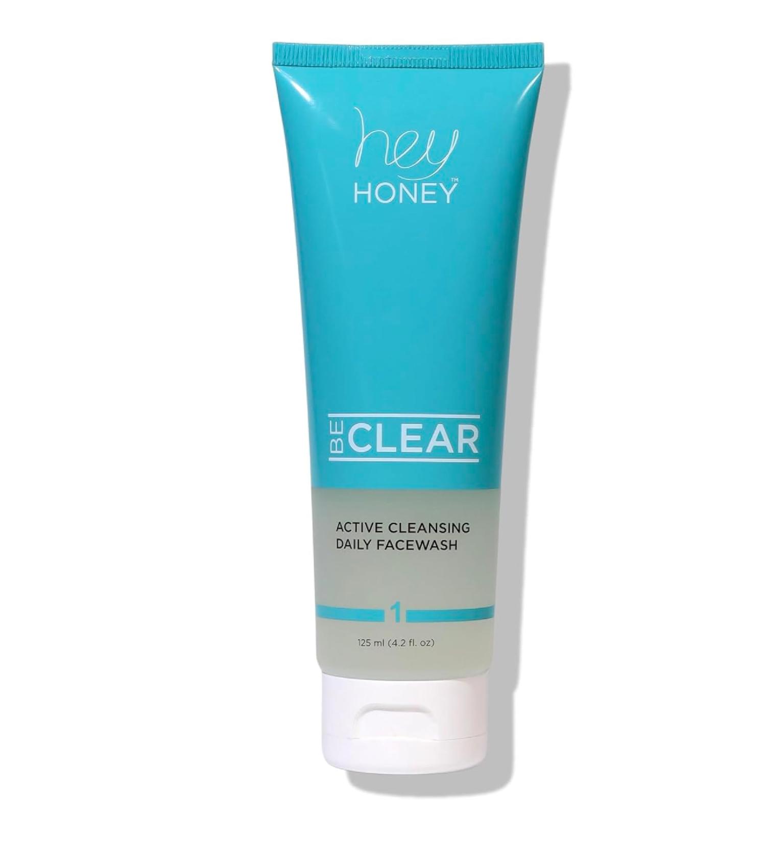 Hey Honey Skincare Be Clear Acne Routine | Daily Active Cleansing Face Wash | Youth & Young Adults, Blemishes Prone | Propolis & Gentle Exfoliating Acids | Fast & Long Lasting Oil Control | 5 fl oz - Buy Online on GoSupps.com