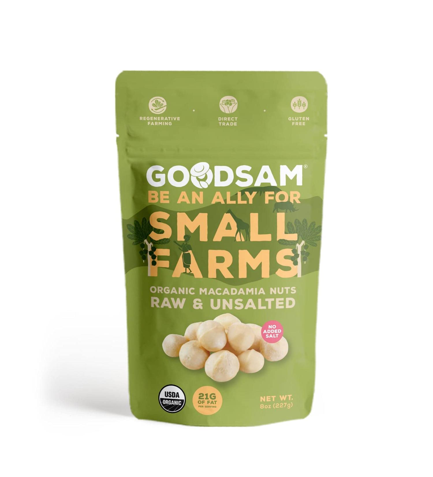 GOODSAM Organic Macadamia Nuts - 8 oz | Non GMO, Vegan, Gluten Free | Raw & Unsalted, Halves & Whole Blend | Keto Friendly | Direct Trade, Regenerative Farming - Buy Online on GoSupps.com