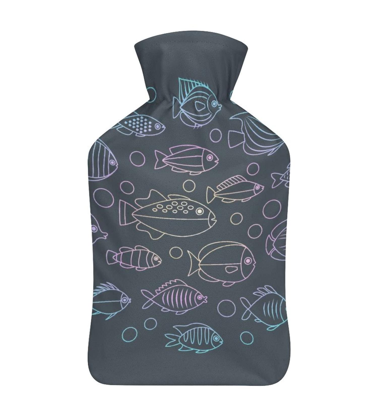Fish Hot Water Bottle with Plush Cover - Hand Warmer for Adults & Kids - 26.5x15.3cm | International Shipping Available - Buy Online on GoSupps.com