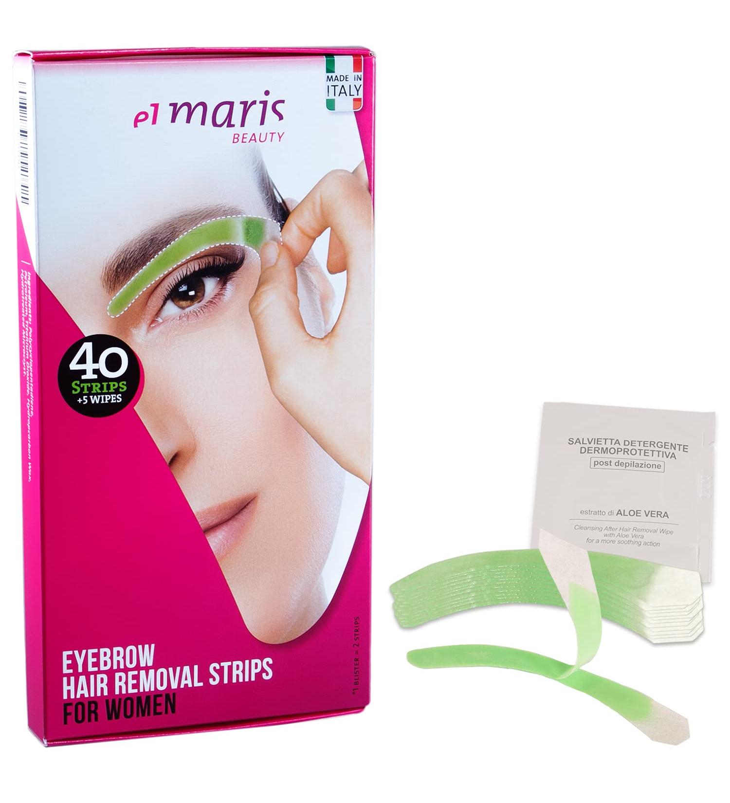 Elmaris Eyebrow Cold Wax Streaks - Precision Waxing for All Eyebrow Shapes | Pain-Free & Long-Lasting | 20 Blisters 40 Strips - Perfect for Everyone | International Shipping Available - Buy Online on GoSupps.com