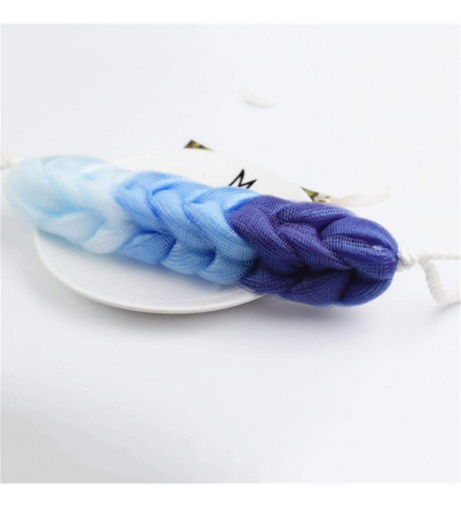 Premium Blue Back Scrubber & Bathing Sponge - Long Stretch Luffa with Rope Handles for Men & Women - Exfoliating Mesh for Ultimate Body Peeling - Buy Online on GoSupps.com